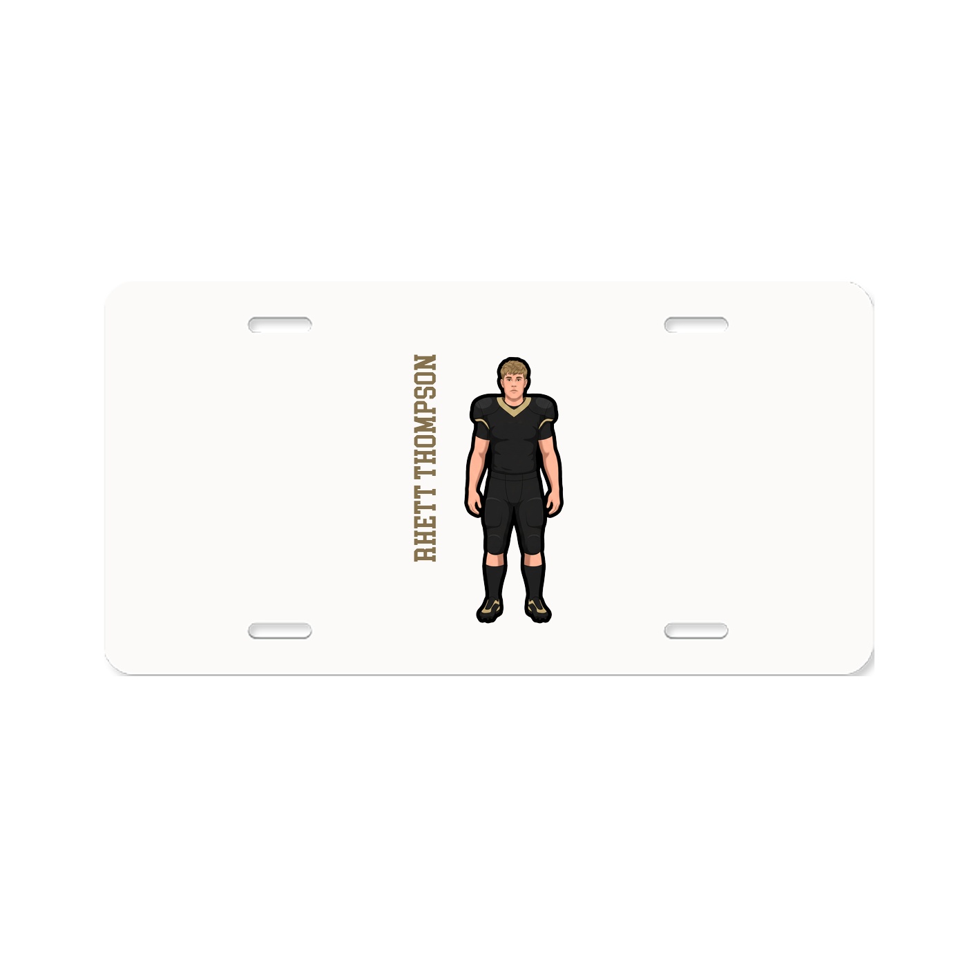 License Plate — Name Vertical in Classic
