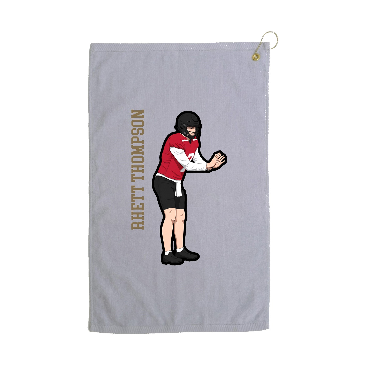 Golf Towel — Name Vertical in Grey