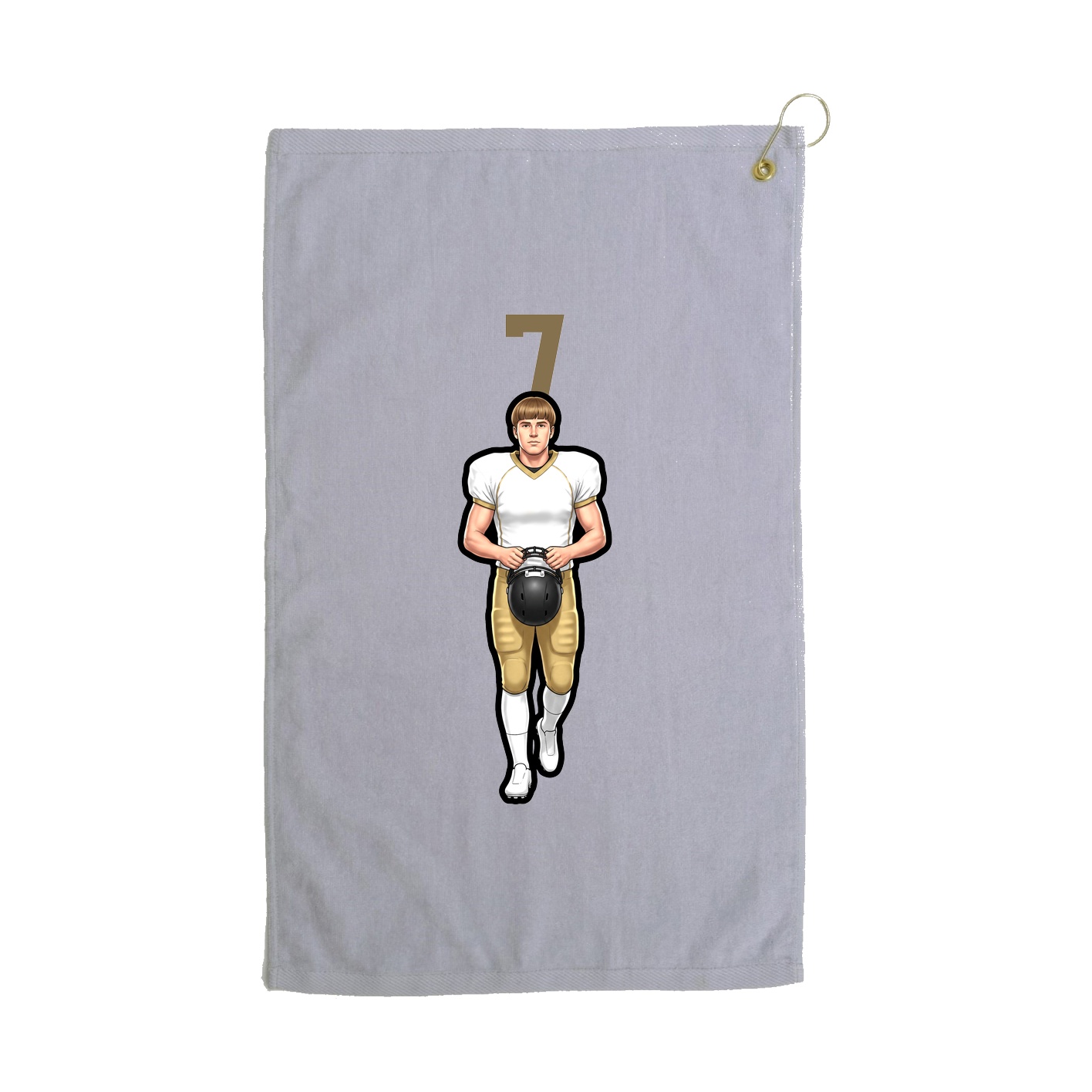 Golf Towel — Number Top in Grey