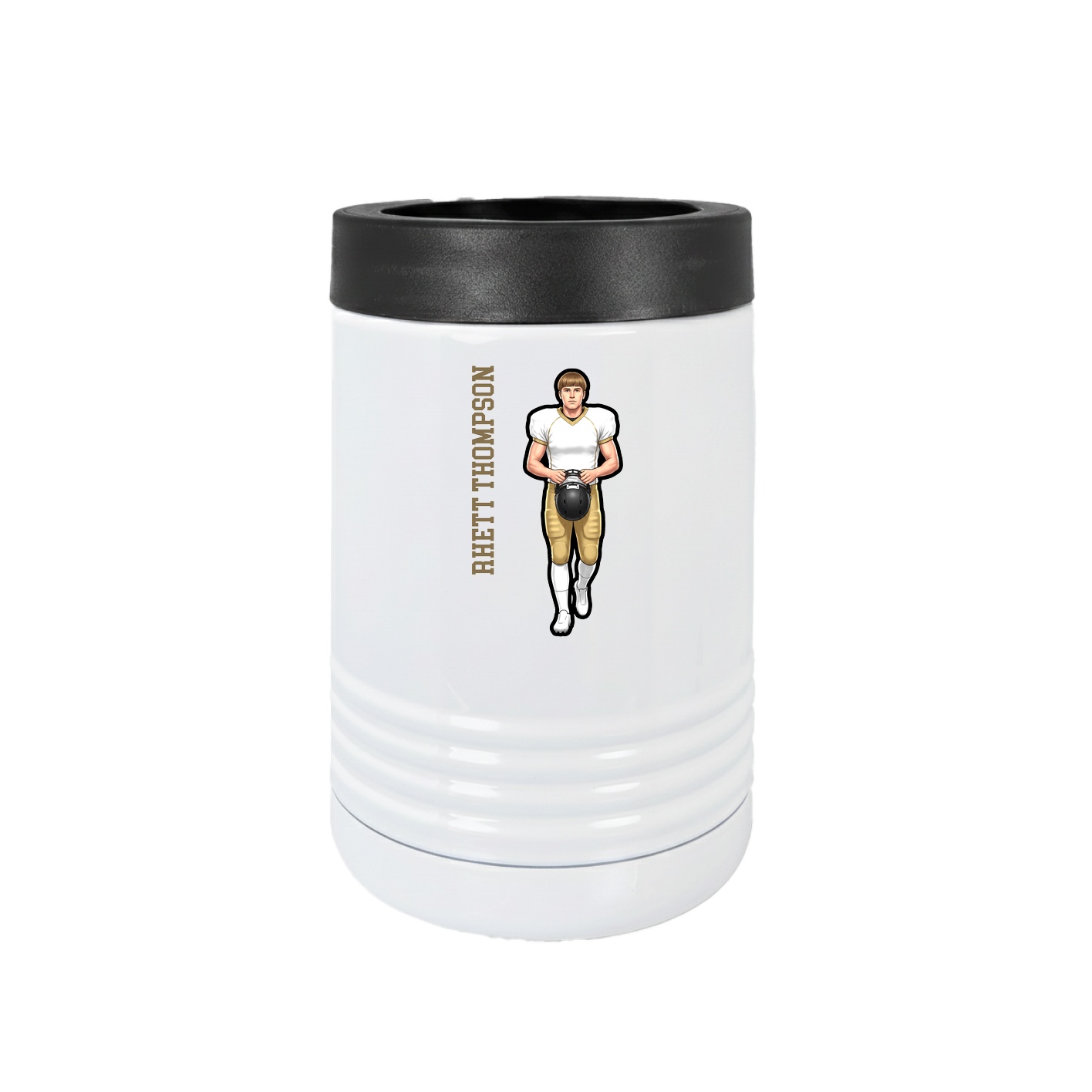 Beverage Holder — Name Vertical in White