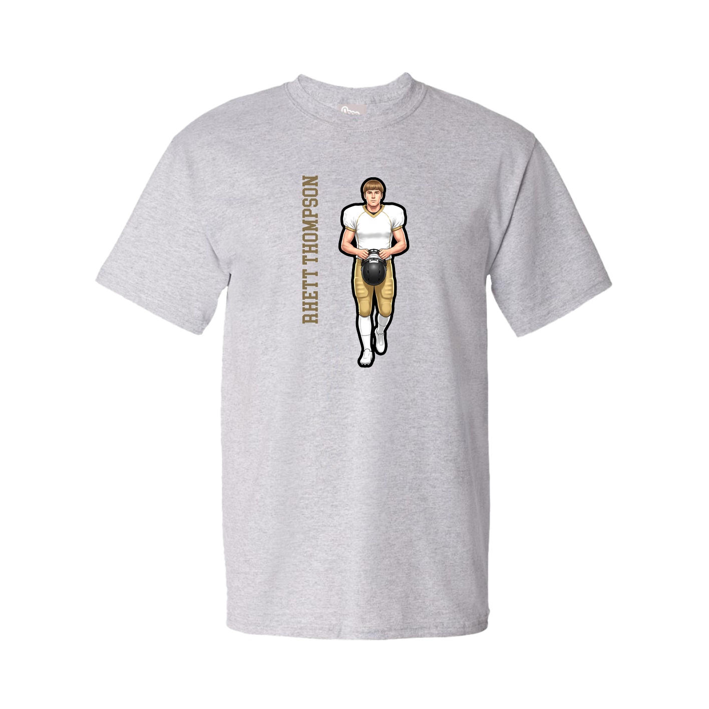 Youth Tee — Name Vertical in Grey
