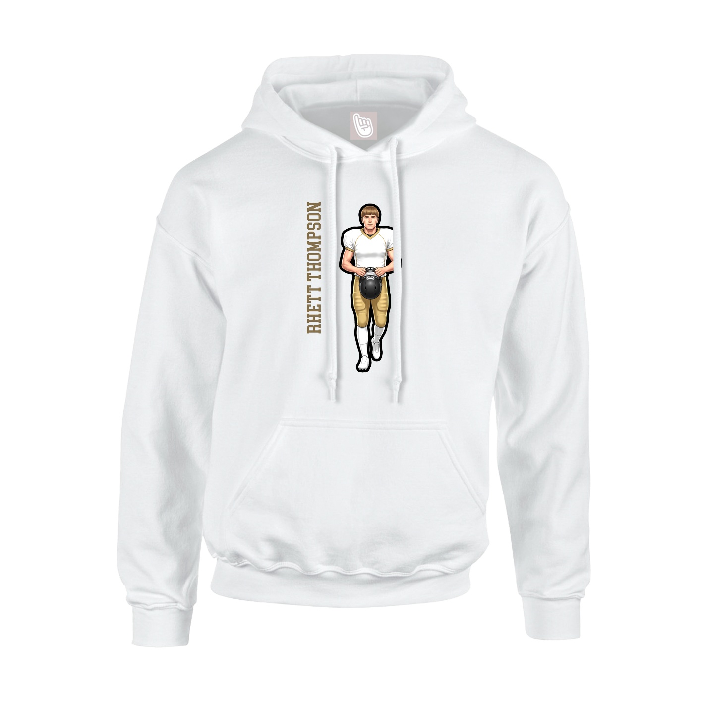 Hoodie — Name Vertical in White