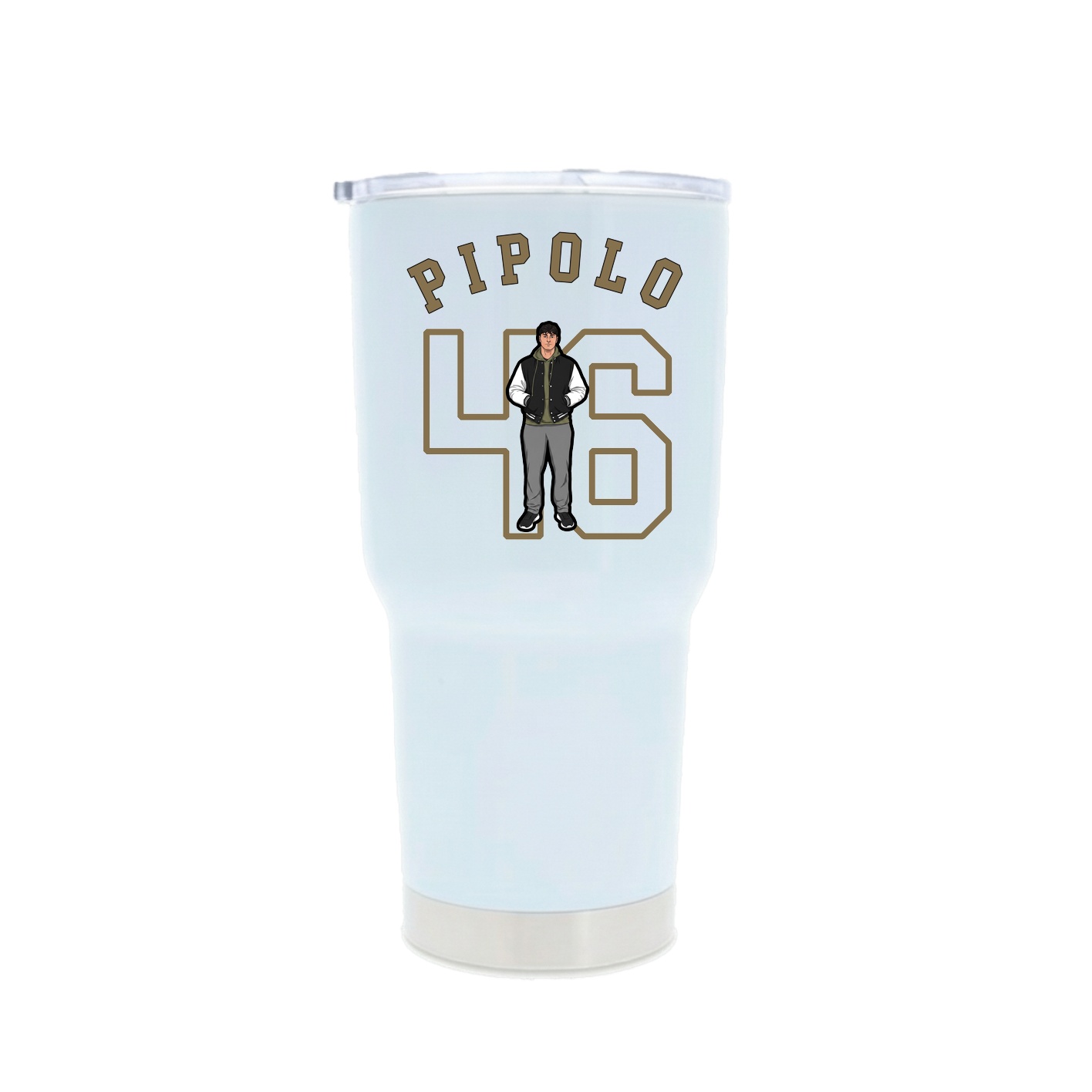 30oz Stainless Steel Tumbler — Shirsey Arch in White