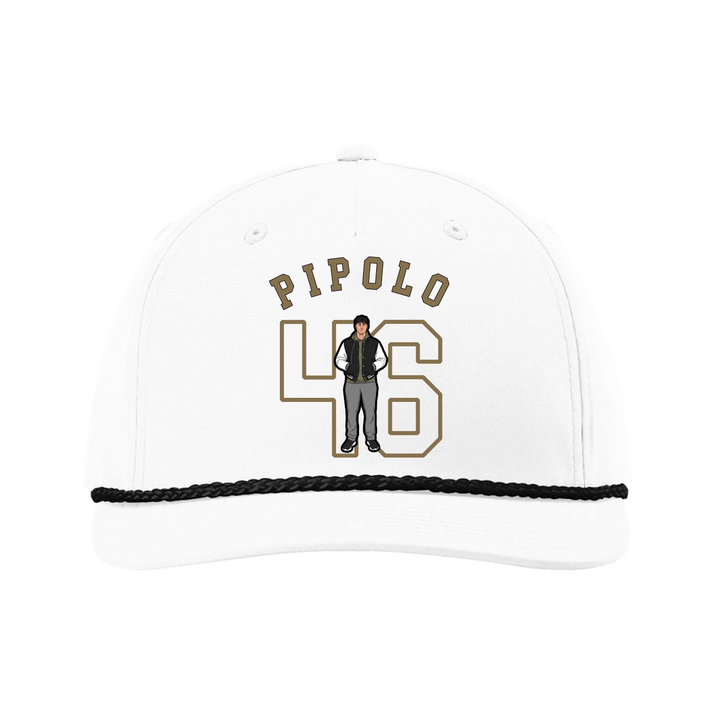 Five-Panel Classic Rope Cap — Shirsey Arch in White