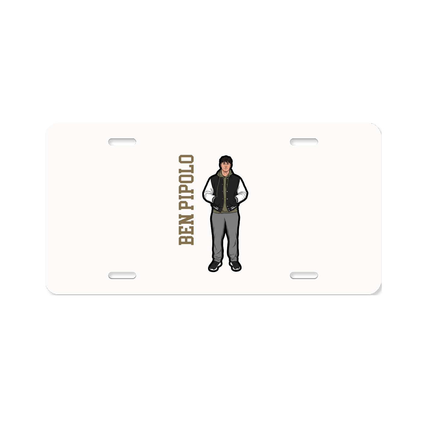 License Plate — Name Vertical in Classic