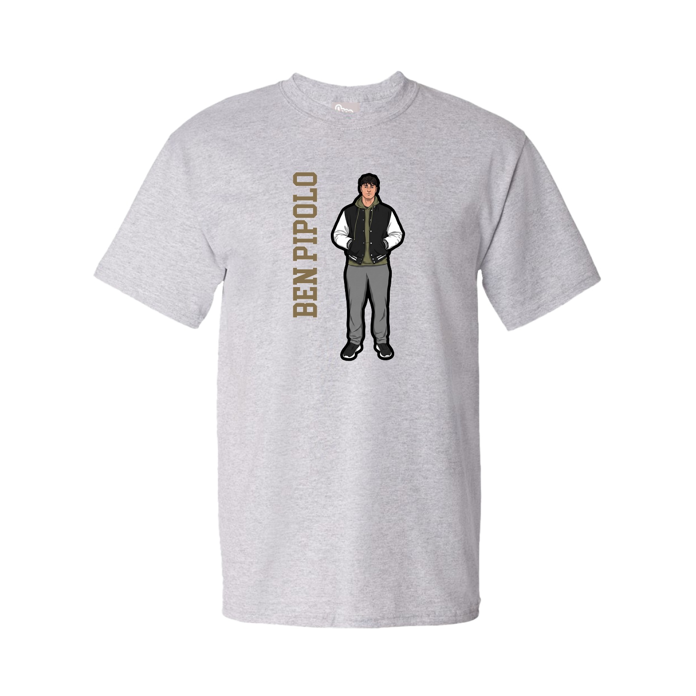Tee — Name Vertical in Grey