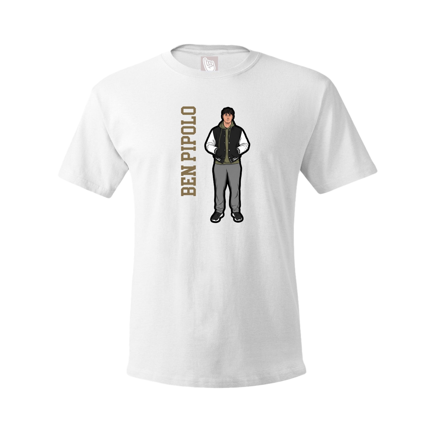 Tee — Name Vertical in White