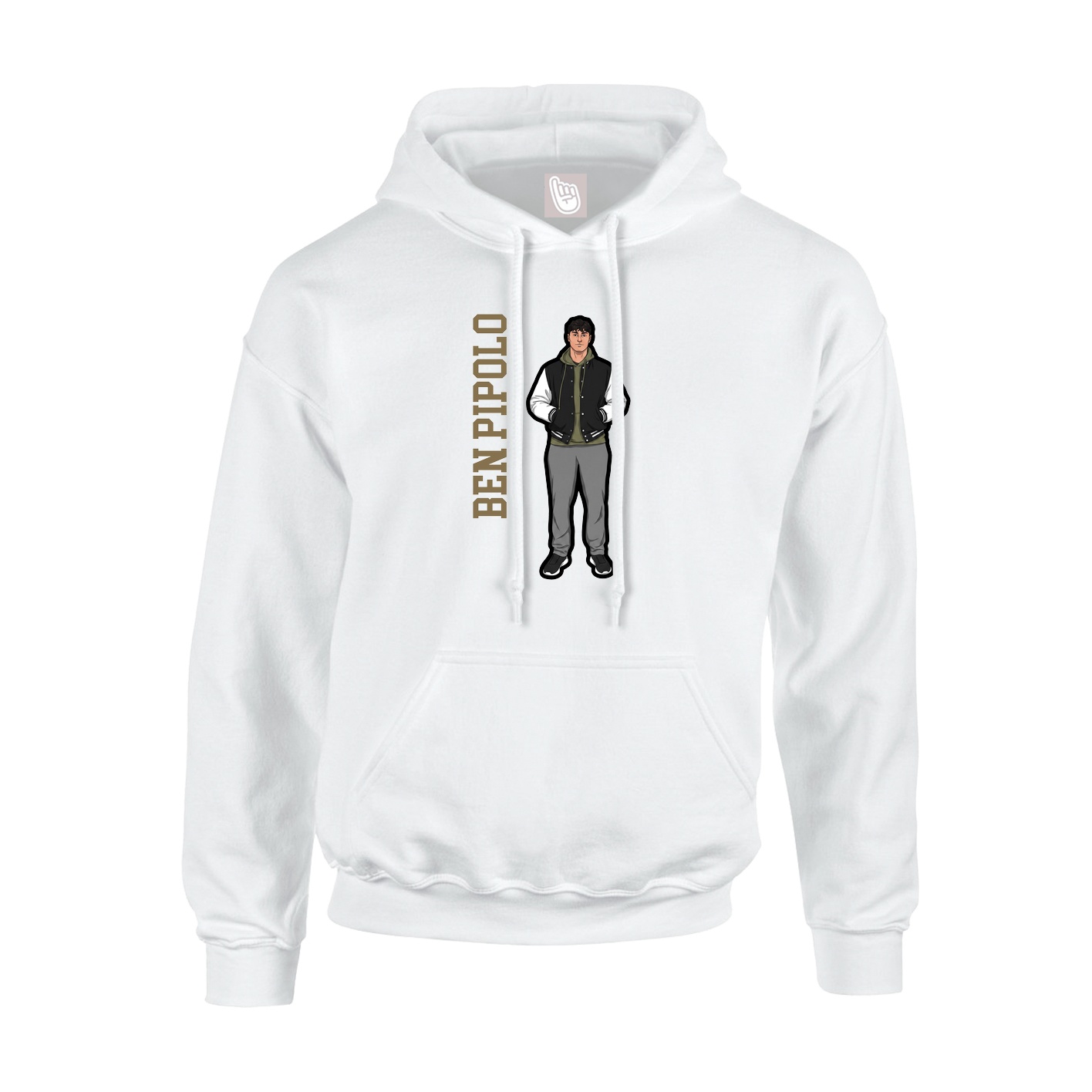 Hoodie — Name Vertical in White