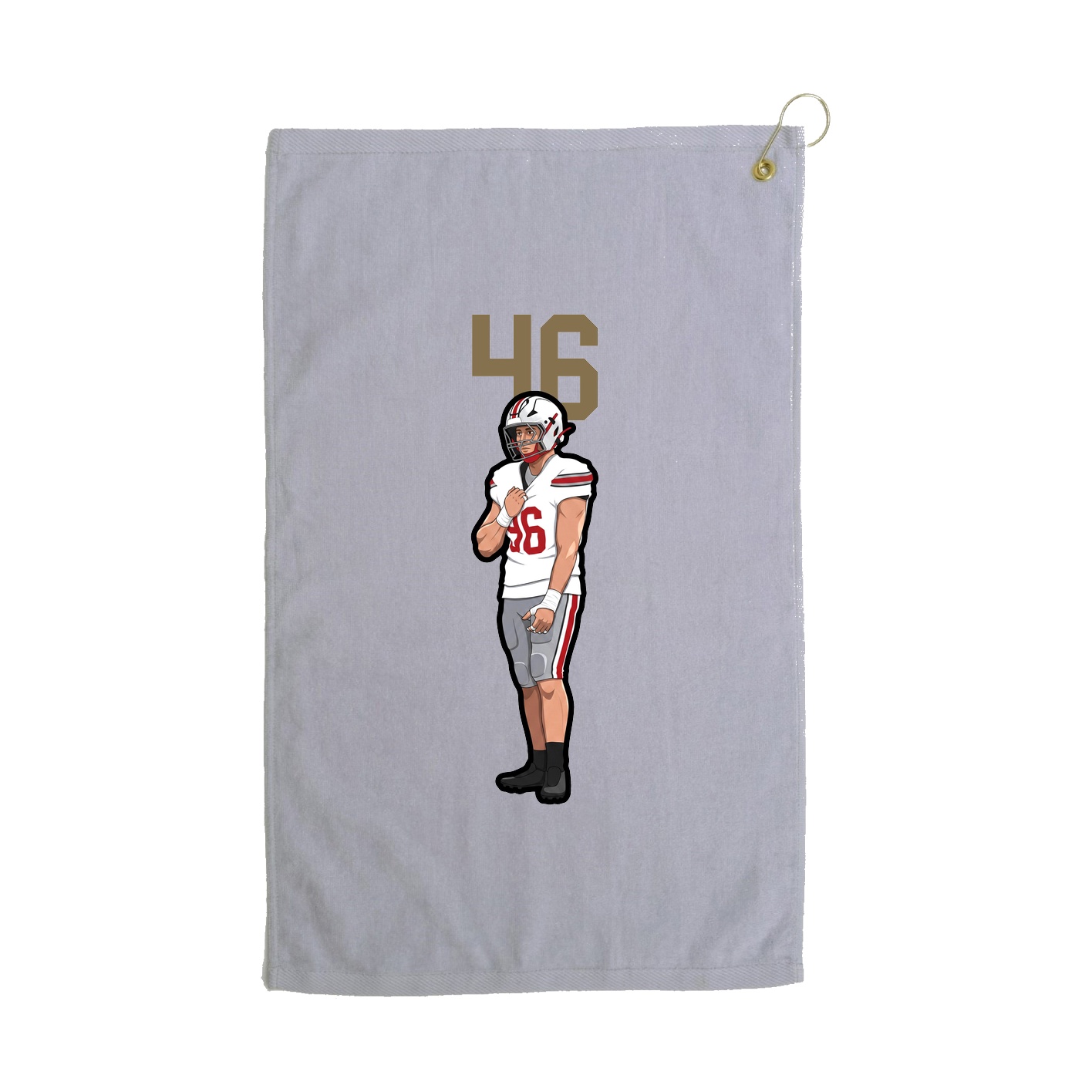 Golf Towel — Number Top in Grey