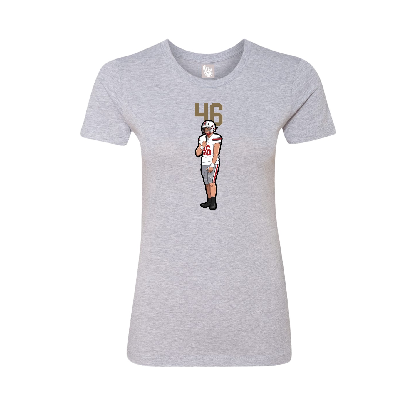 Womens Tee — Number Top in Grey