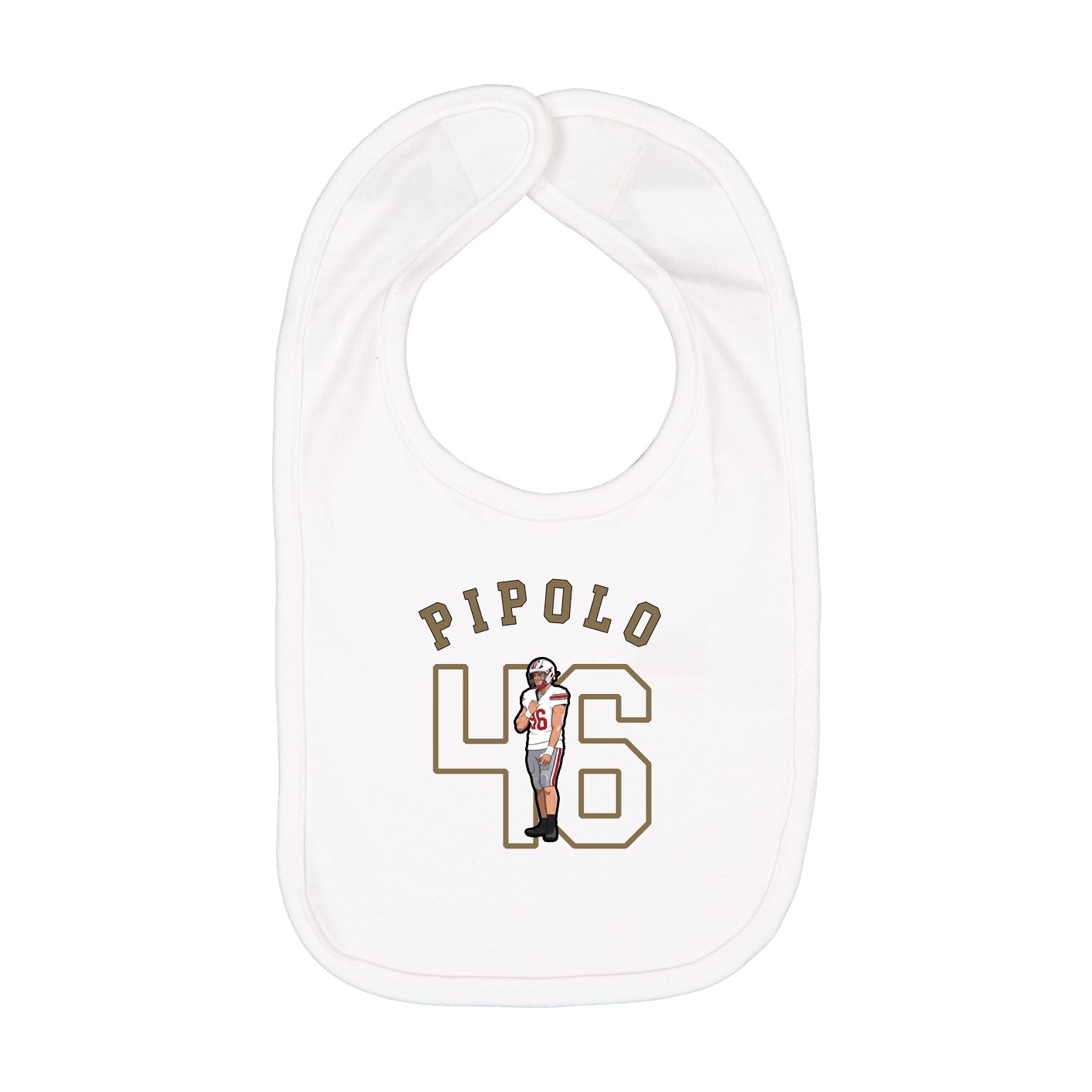 Infant Bib — Shirsey Arch in White