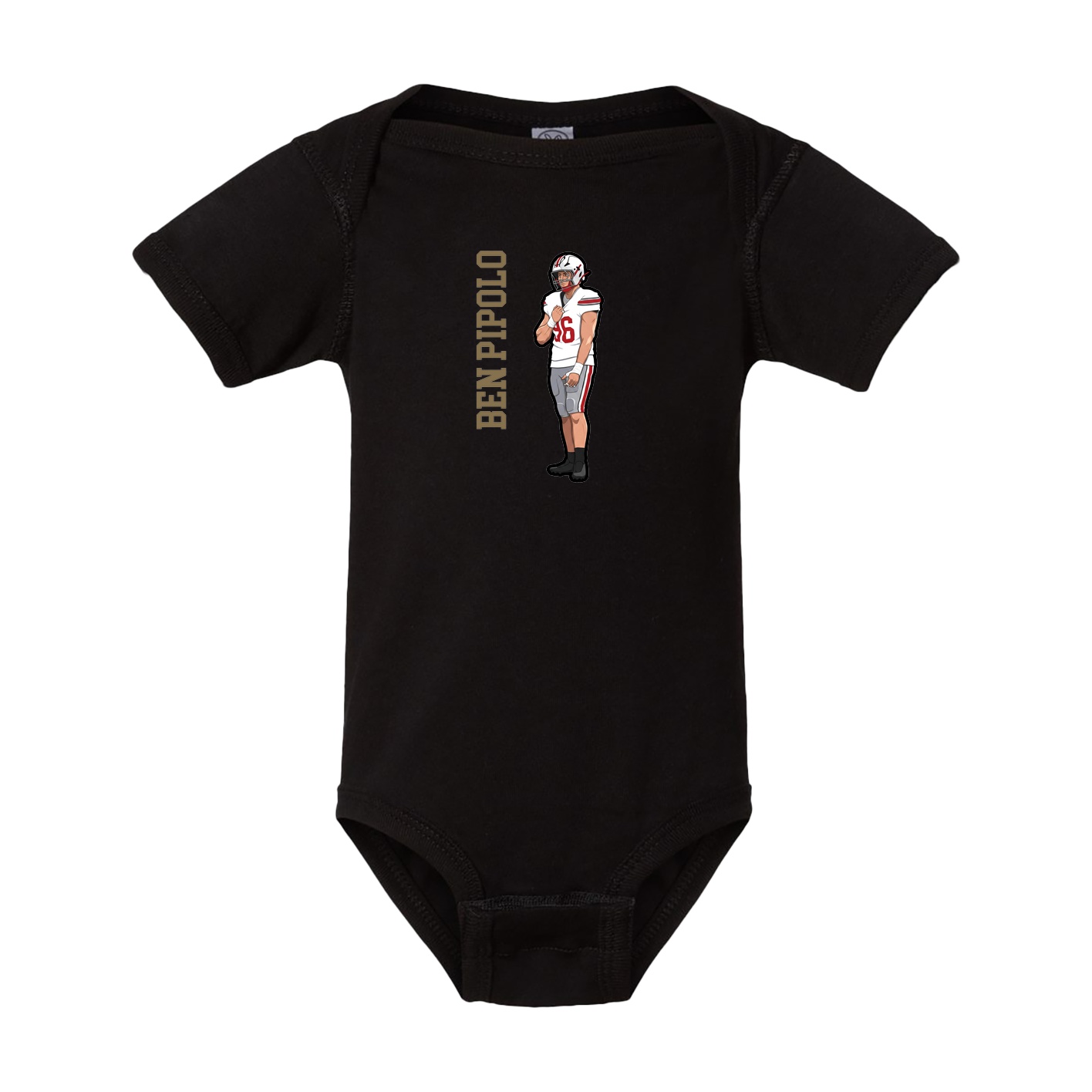 Baby Onesie — Name Vertical in Black