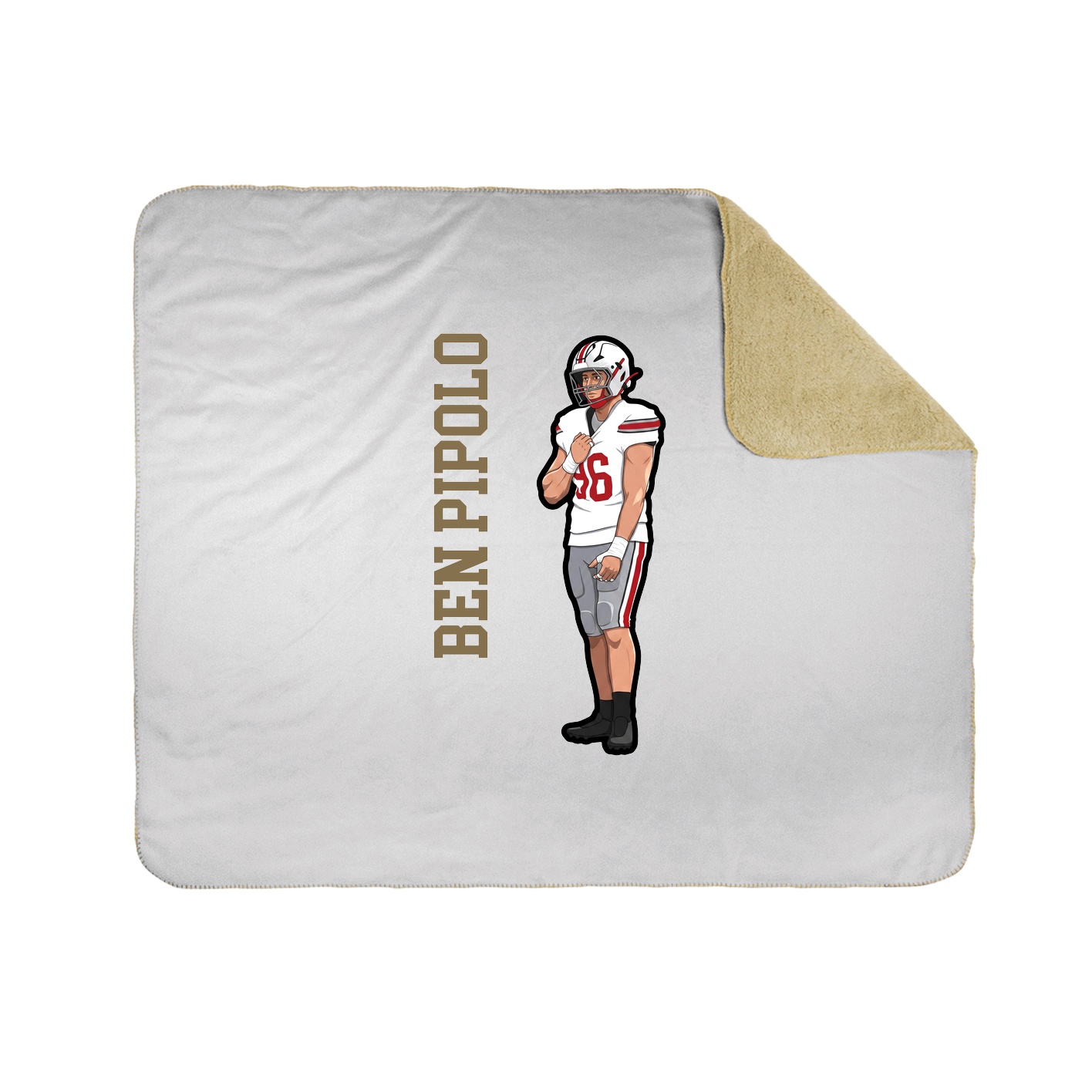 Throw Blanket — Name Vertical in White