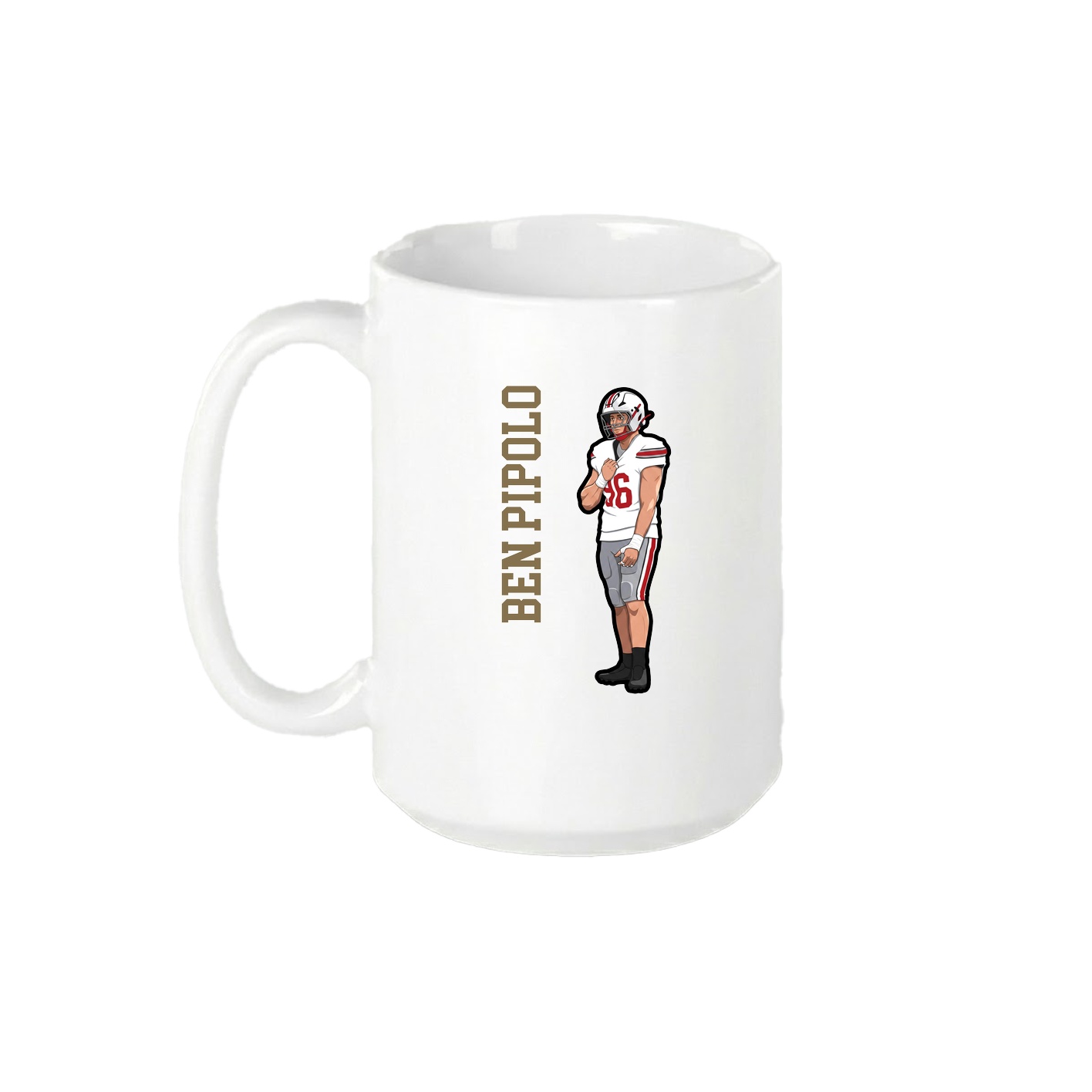 15oz Coffee Mug — Name Vertical in White