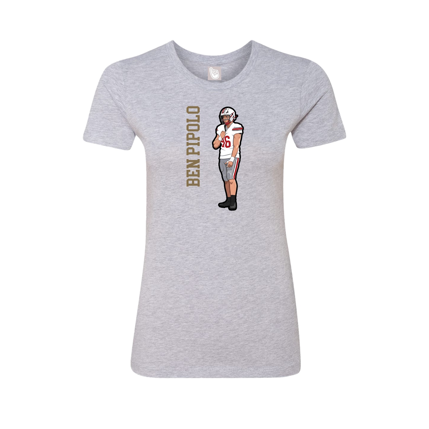 Womens Tee — Name Vertical in Grey