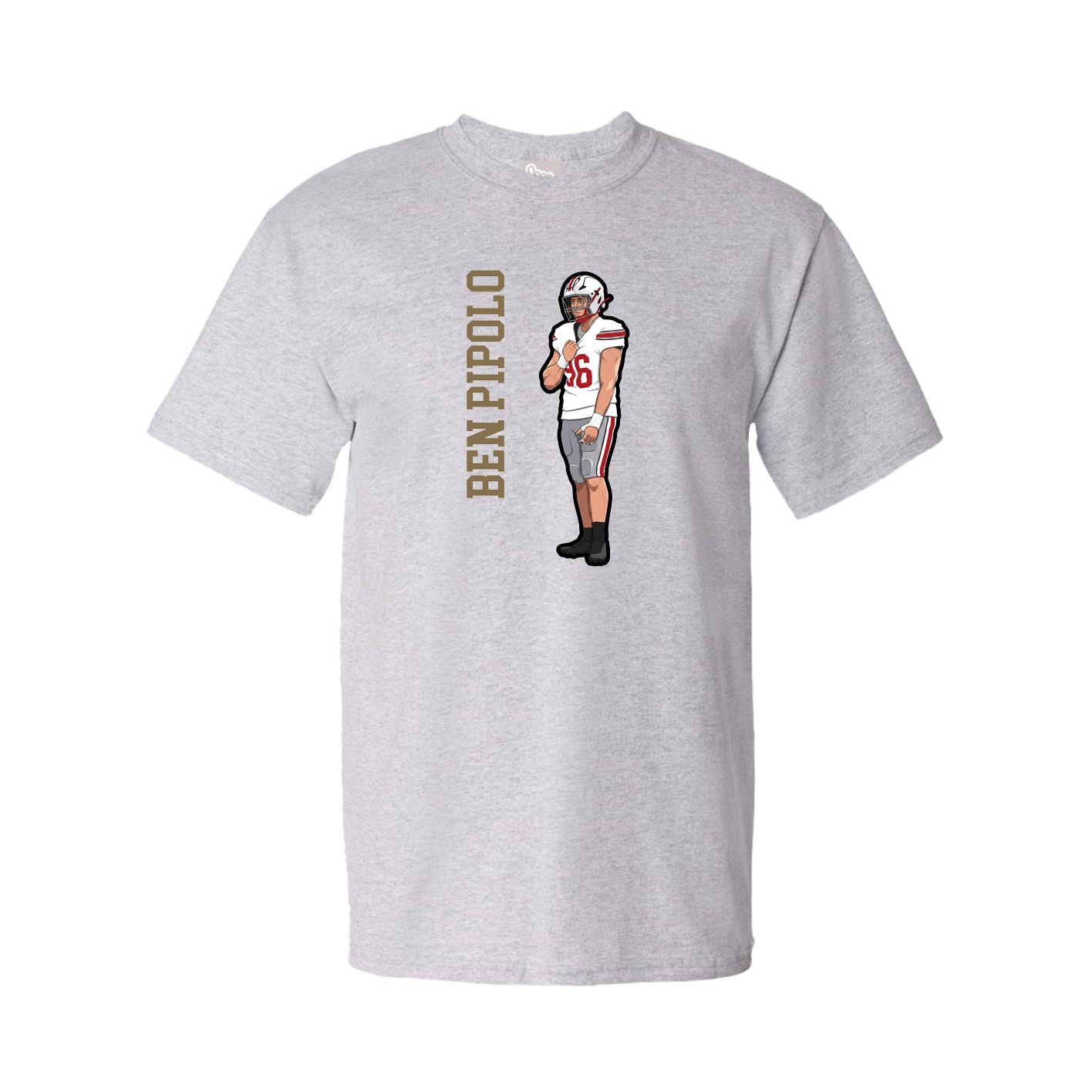 Youth Tee — Name Vertical in Grey