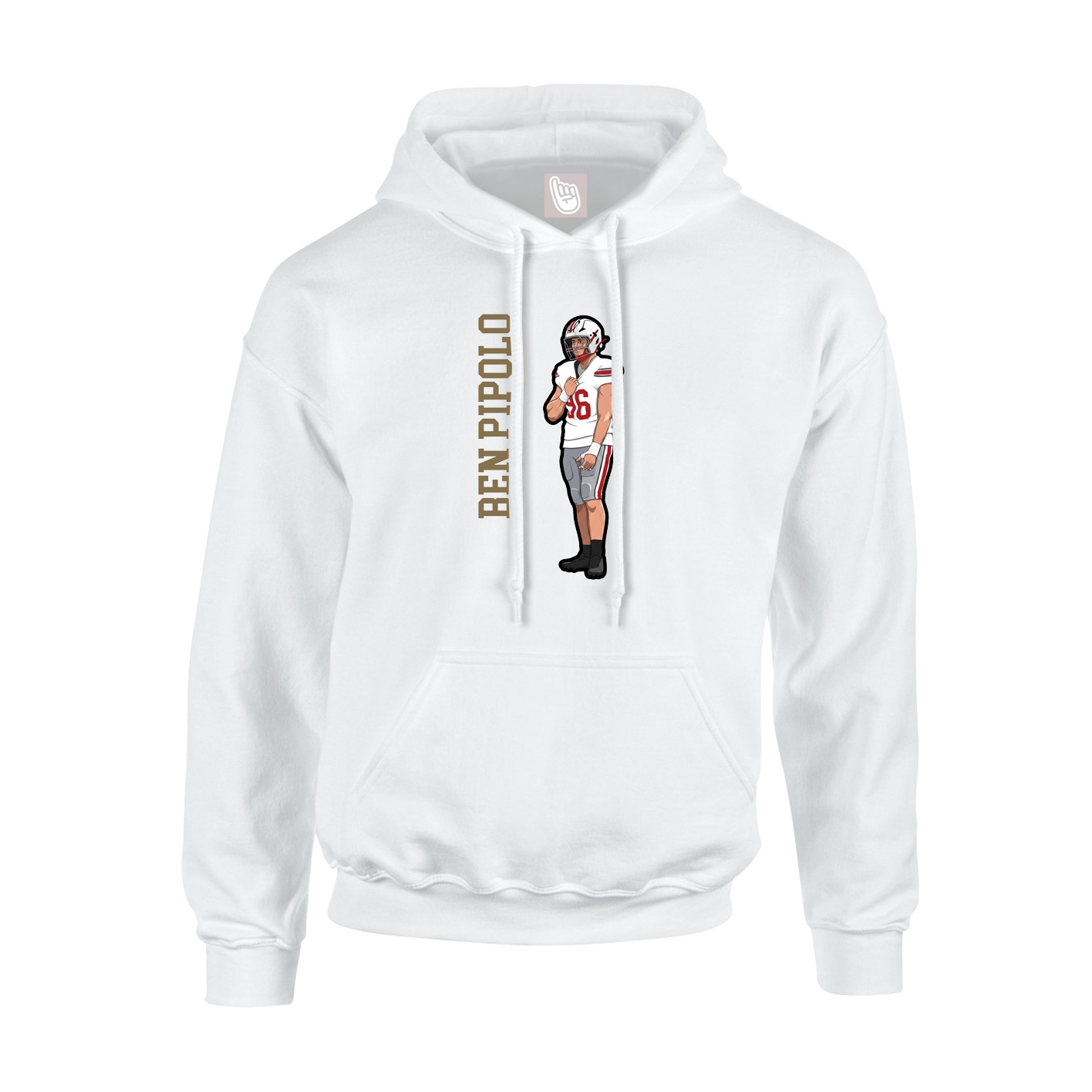 Youth Hoodie — Name Vertical in White