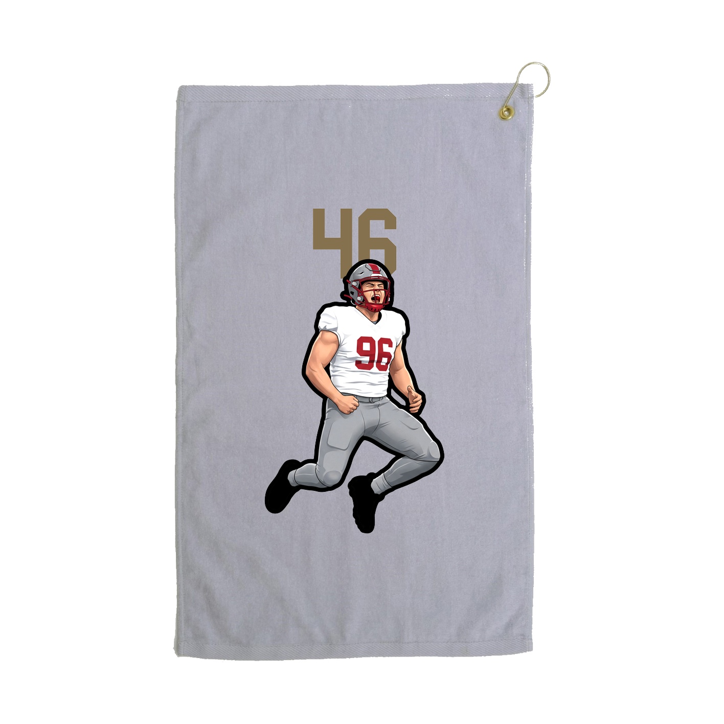 Golf Towel — Number Top in Grey