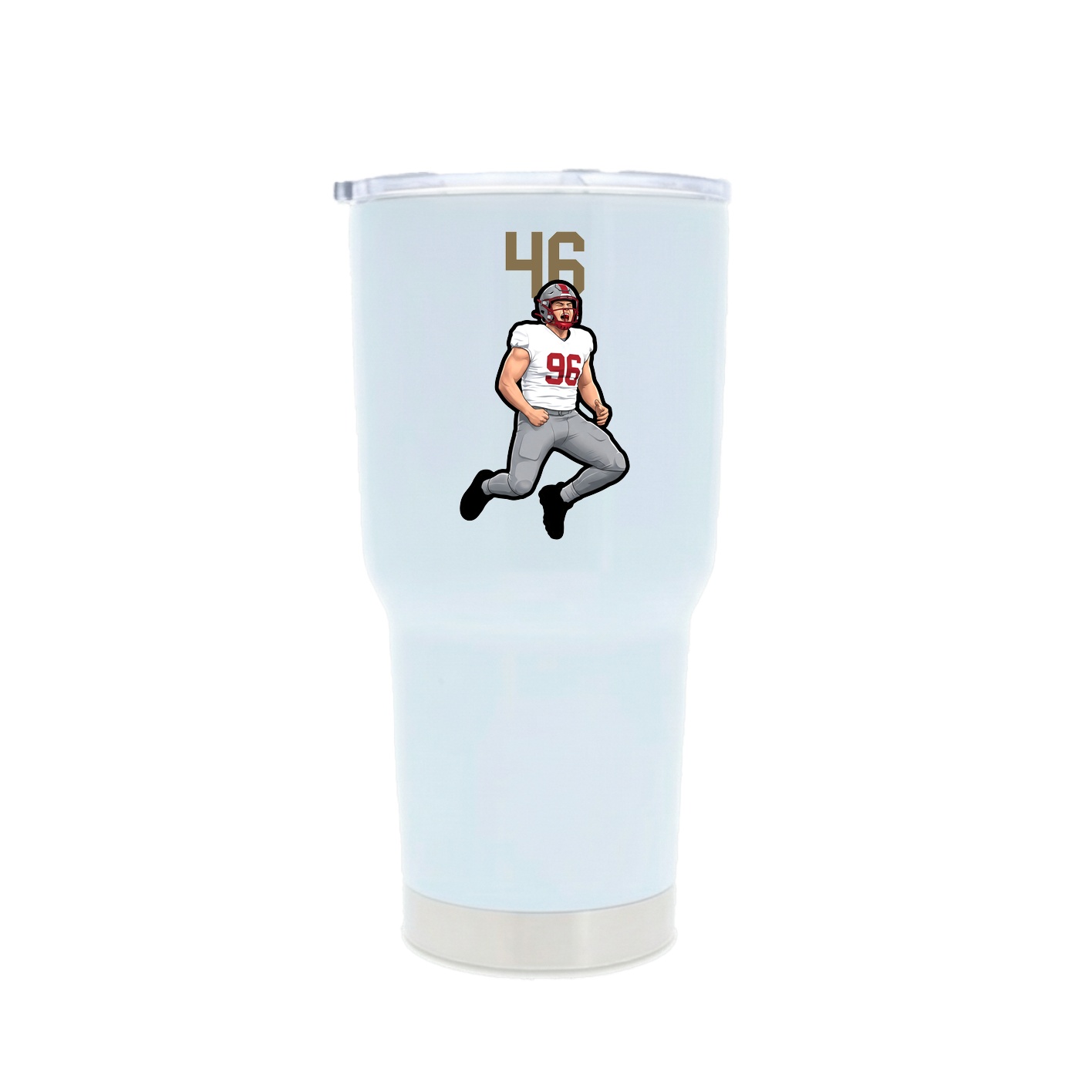 30oz Stainless Steel Tumbler — Number Top in White