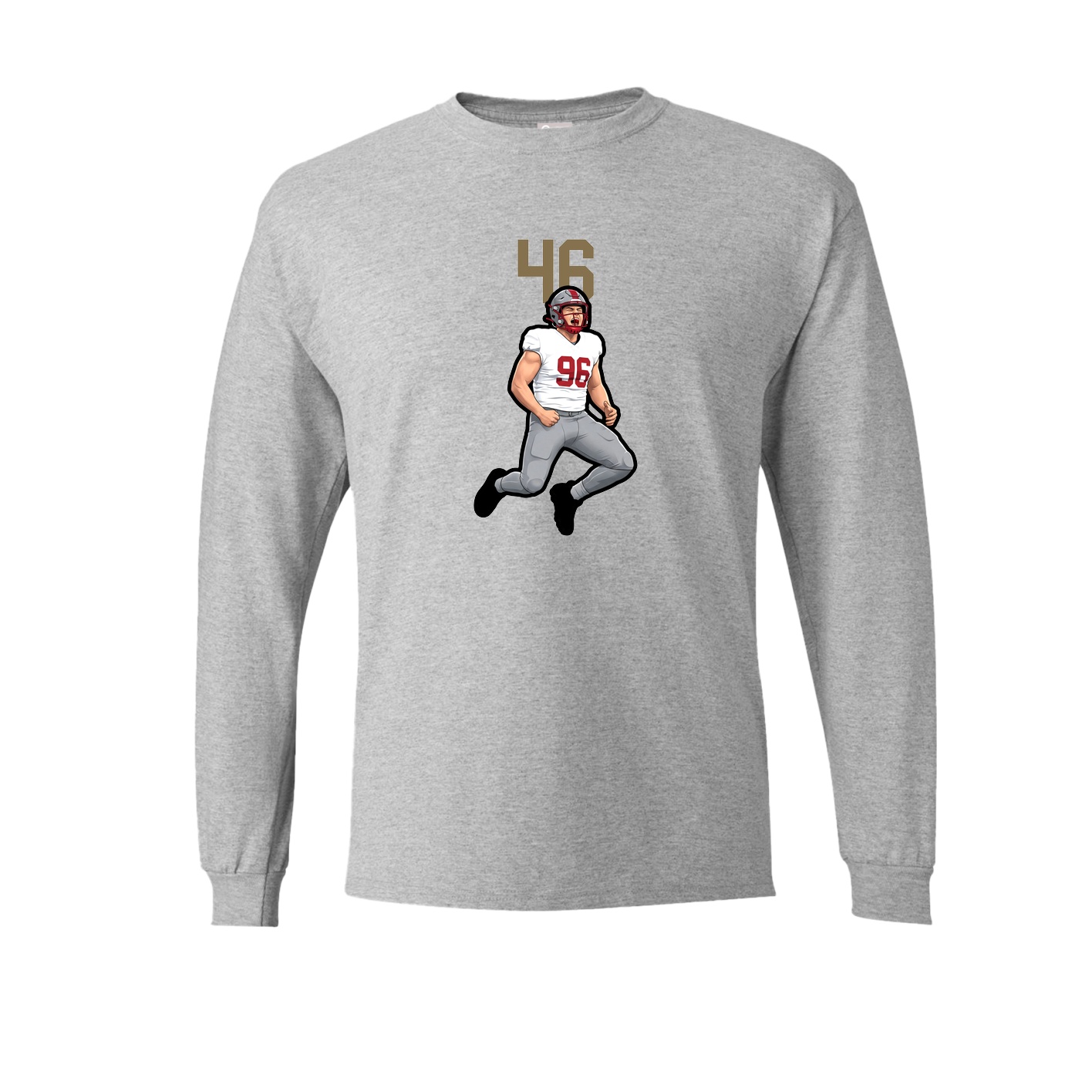 Long Sleeve Tee — Number Top in Grey