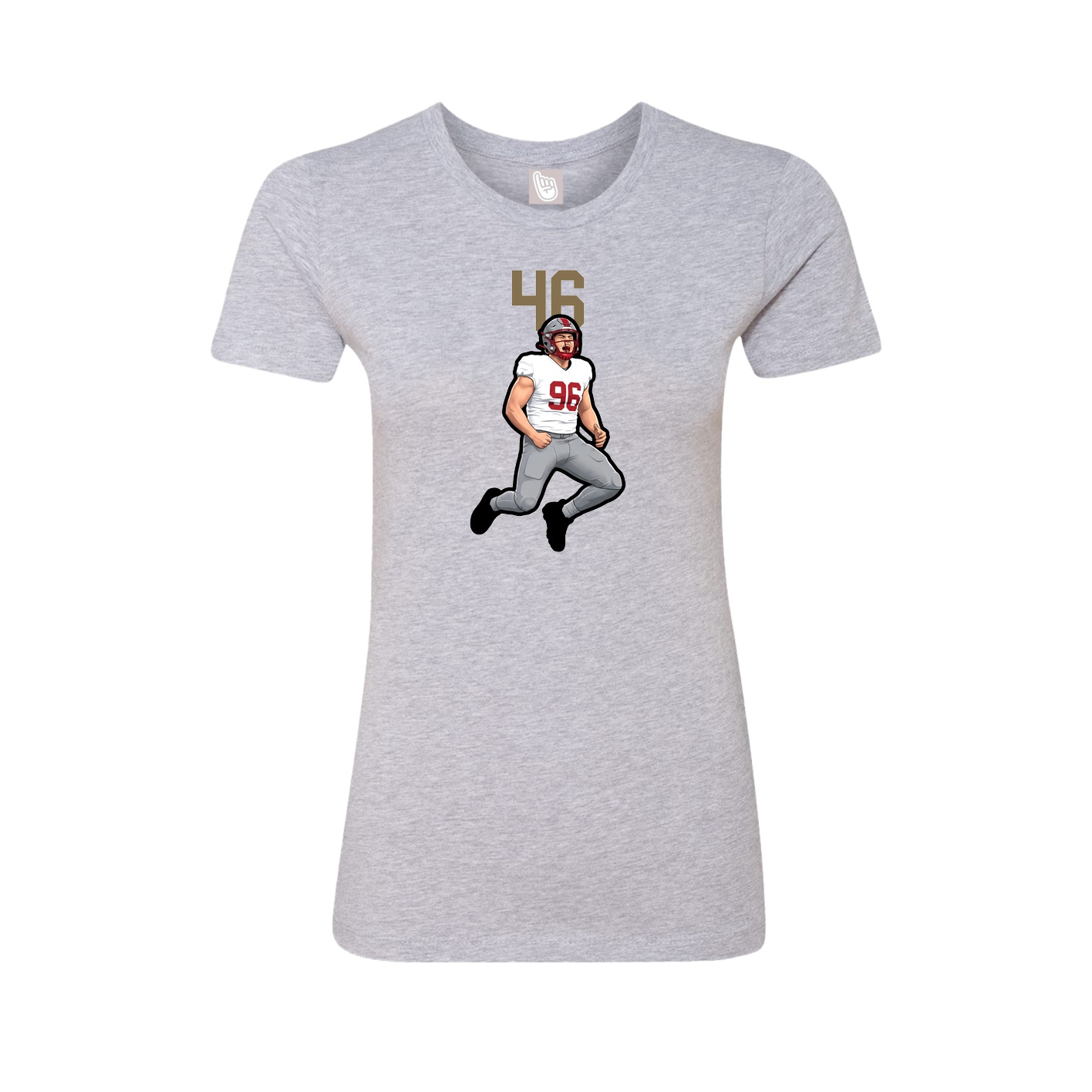 Womens Tee — Number Top in Grey