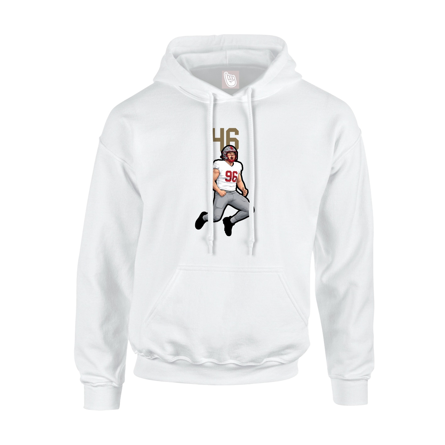 Youth Hoodie — Number Top in White