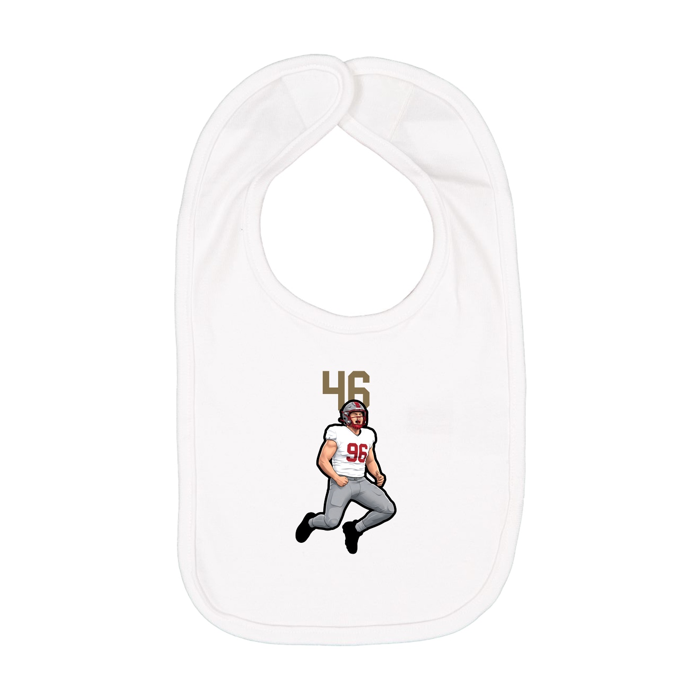 Infant Bib — Number Top in White