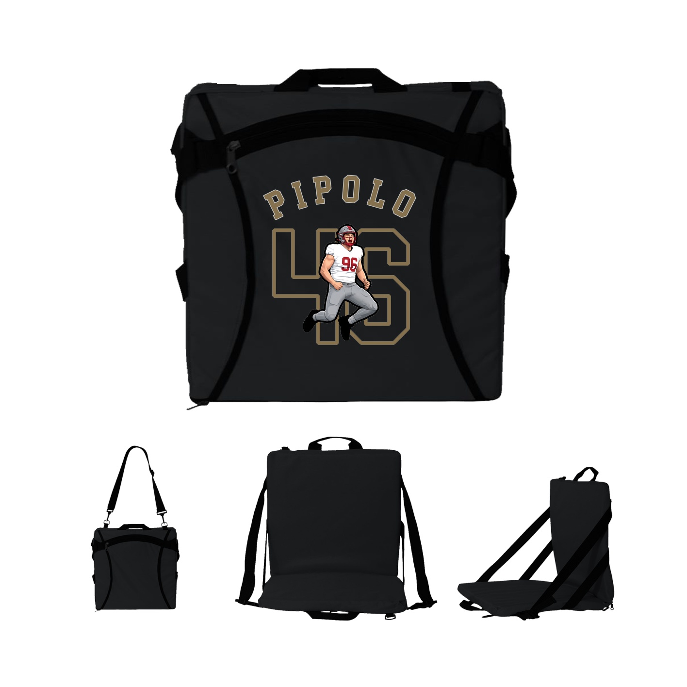 Folding Stadium Seat — Shirsey Arch in Black