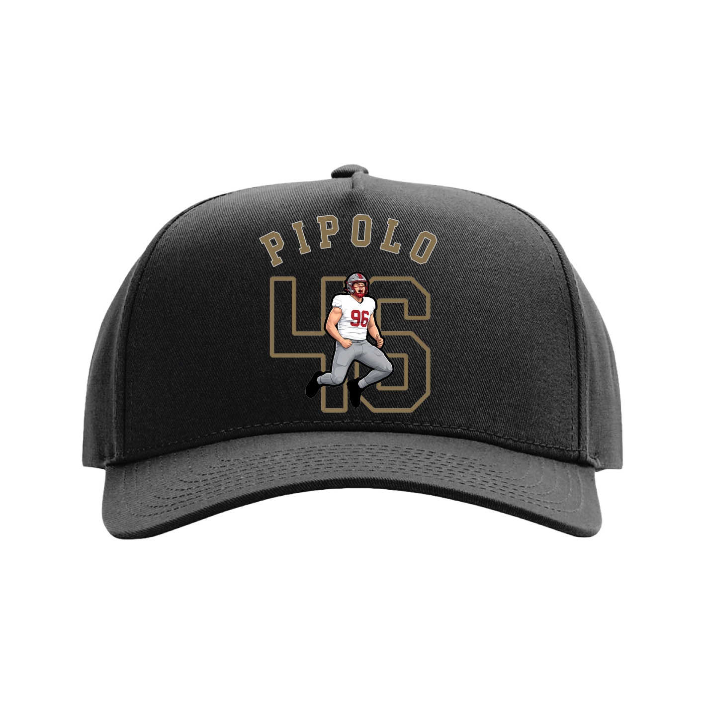 Full Fabric Five-Panel Champ Cap — Shirsey Arch in Black