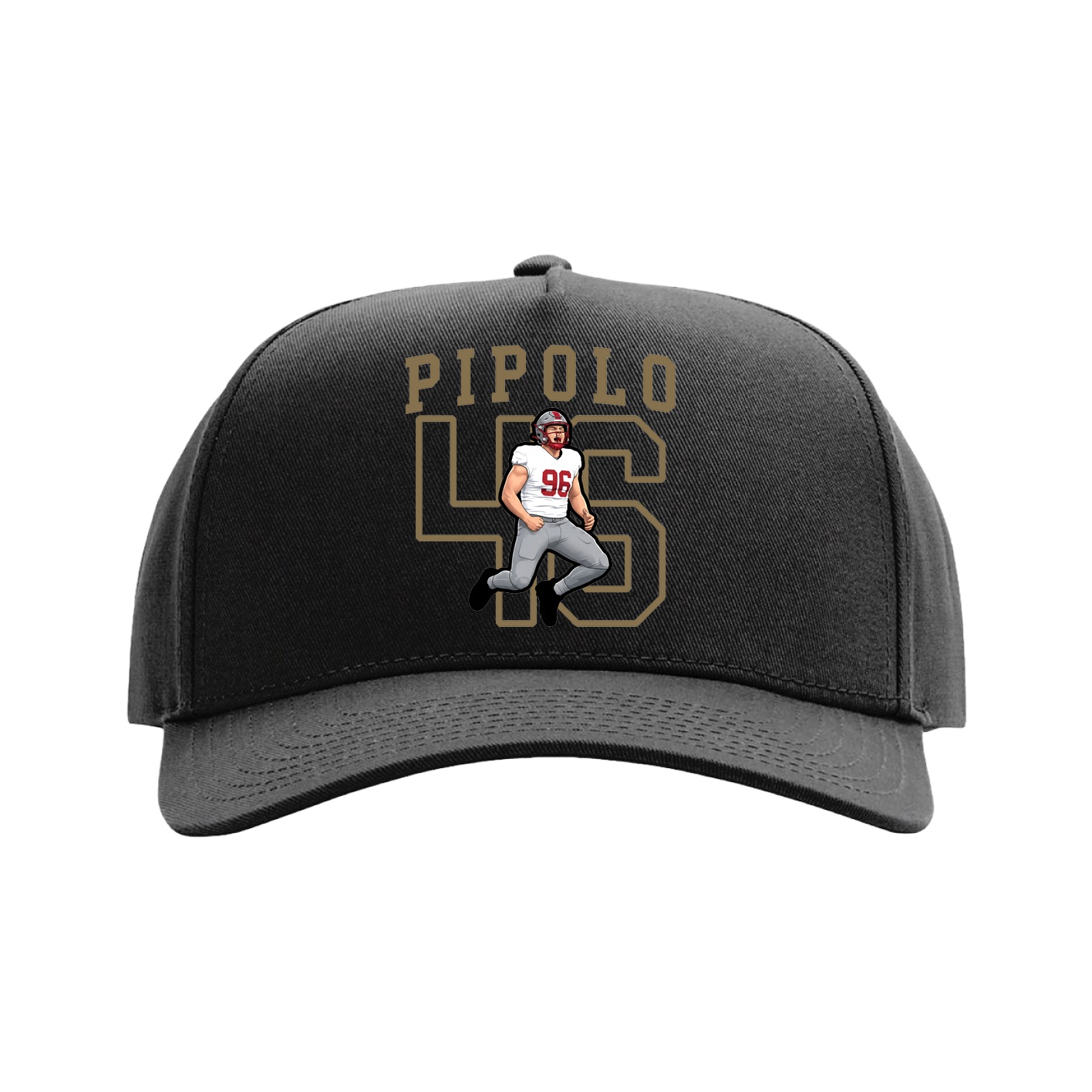 Full Fabric Five-Panel Champ Cap — Shirsey in Black