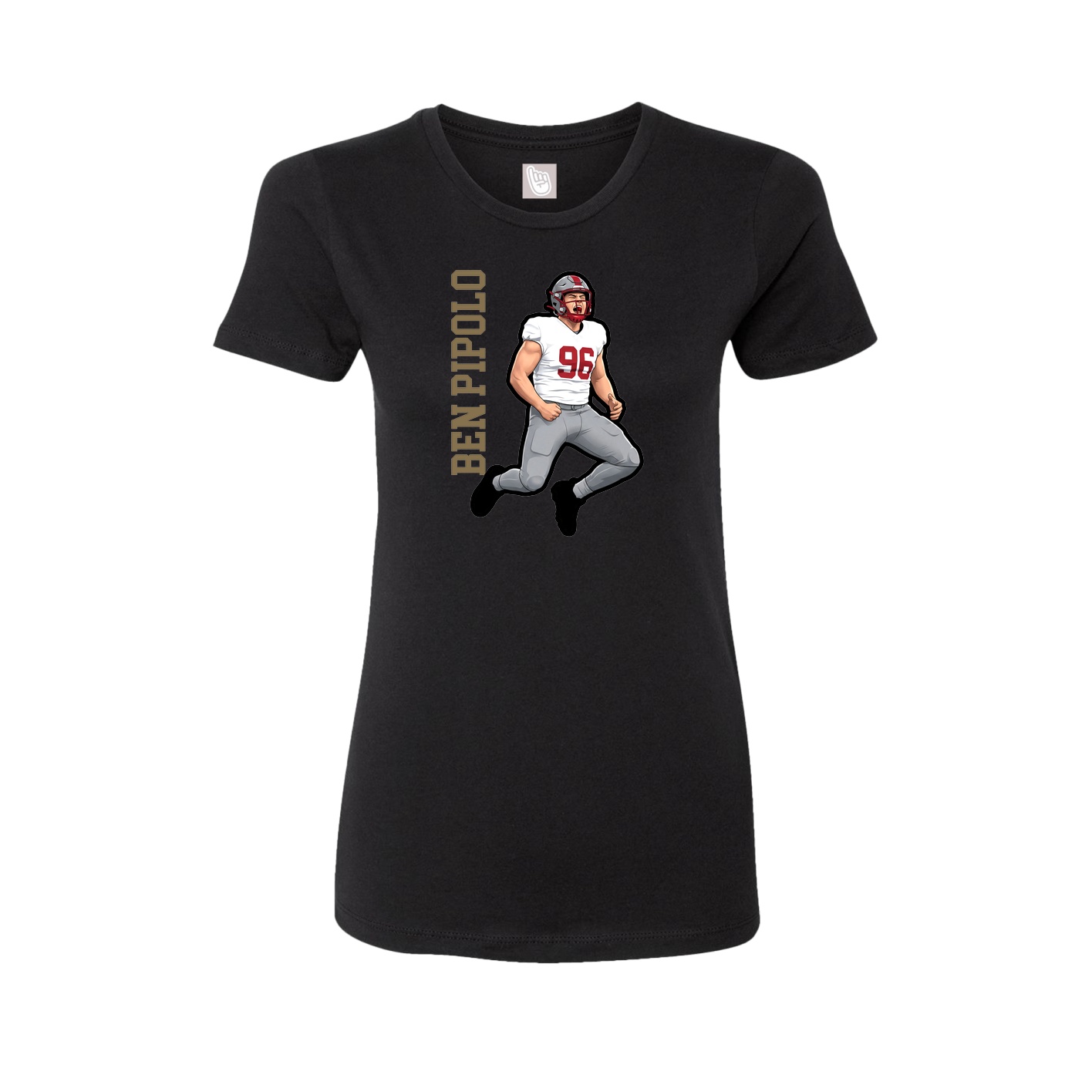 Womens Tee — Name Vertical in Black