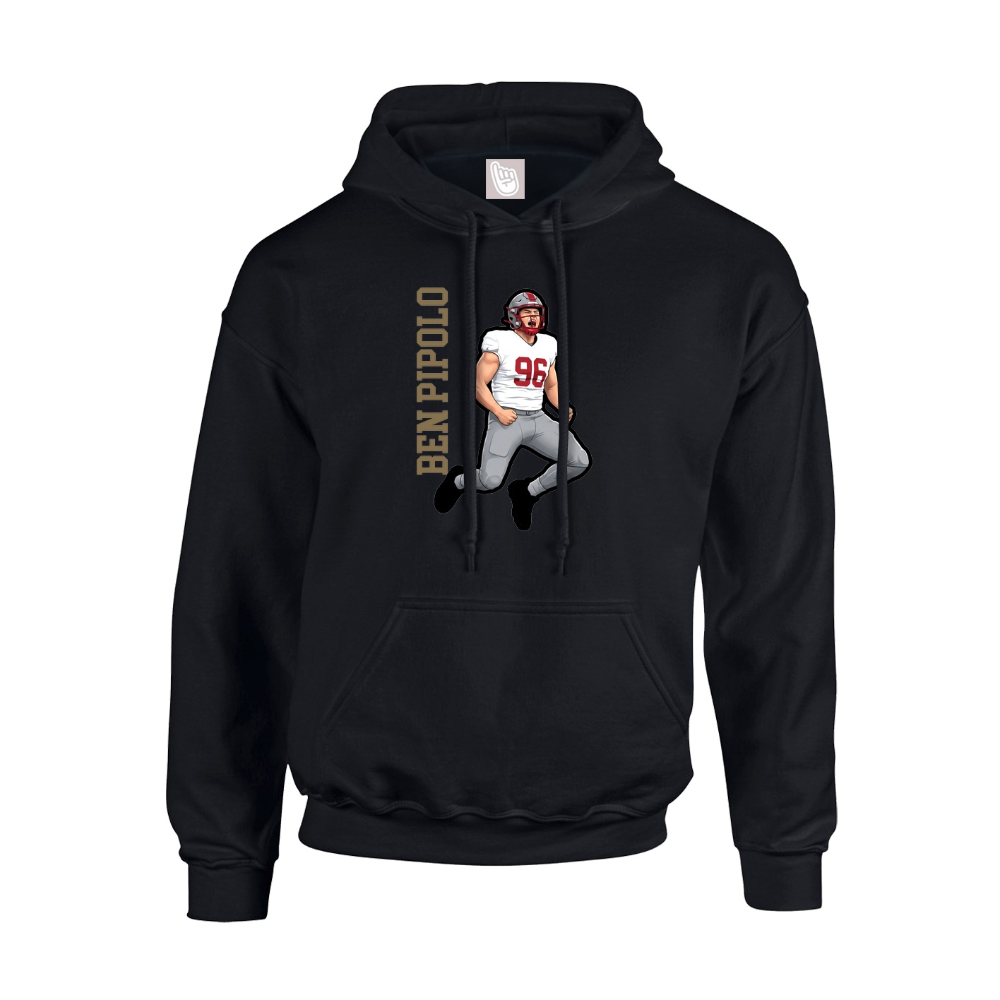 Hoodie — Name Vertical in Black