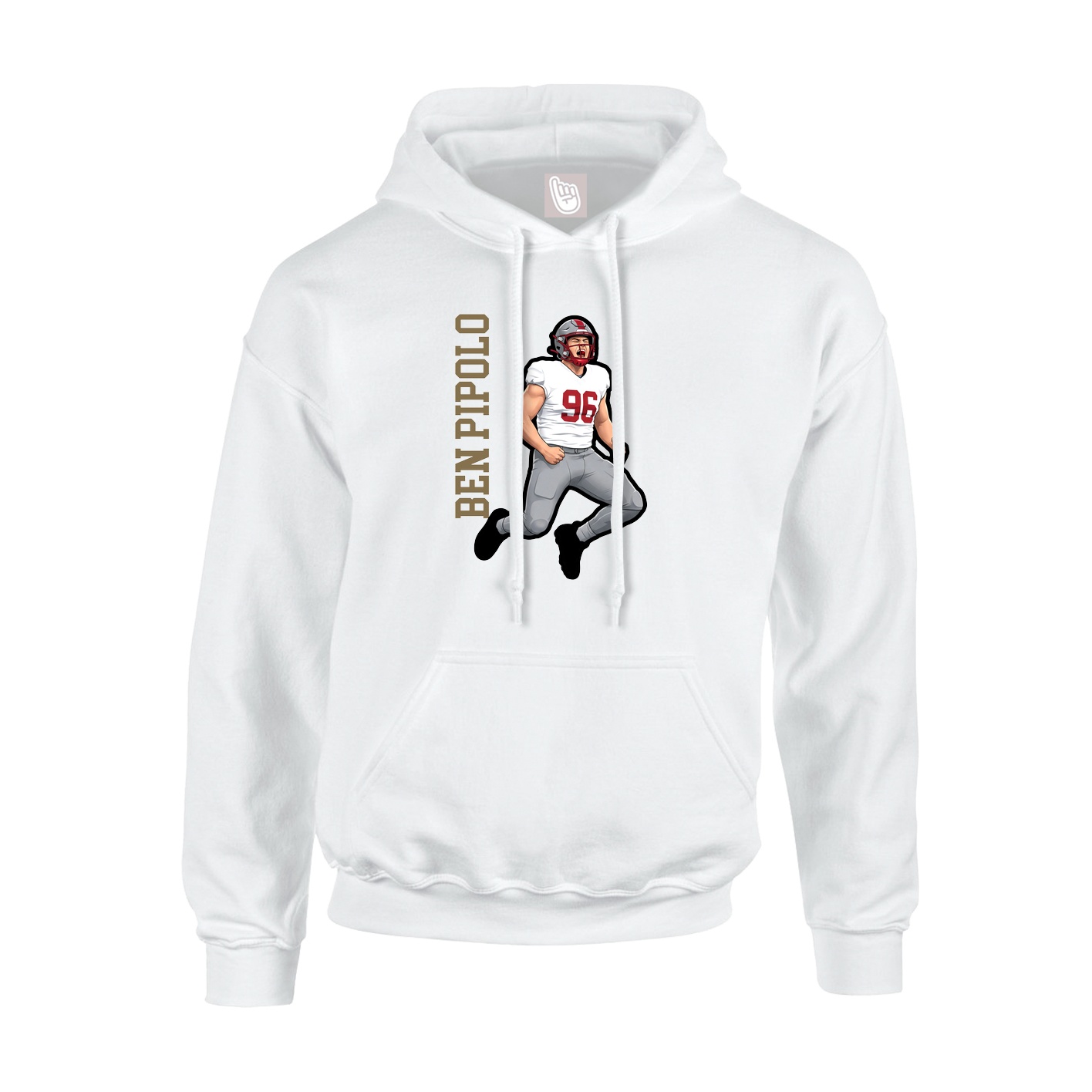 Youth Hoodie — Name Vertical in White
