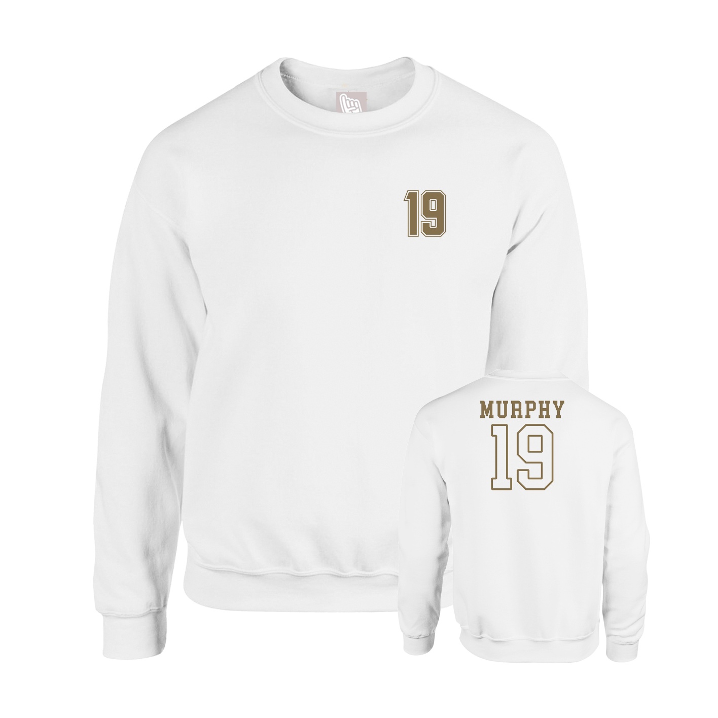 Fleece Crew — Chest Back in White
