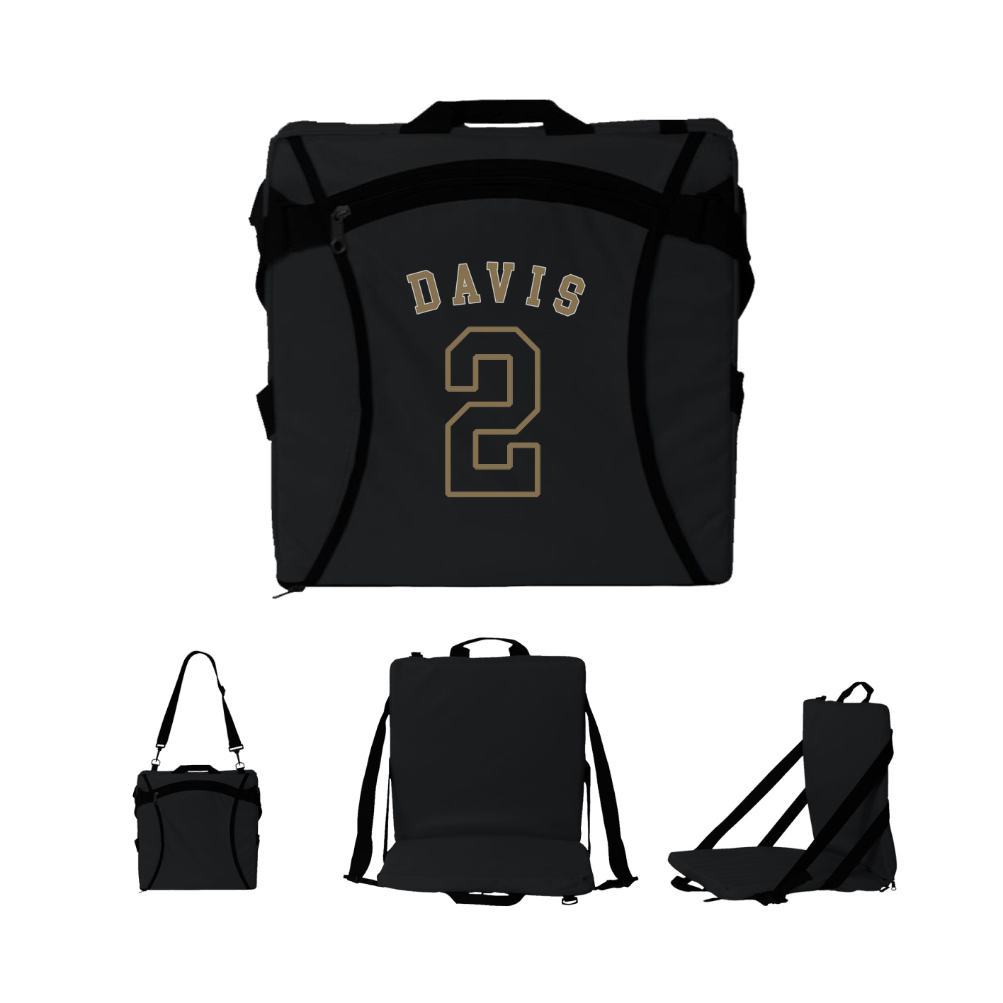 Folding Stadium Seat — Shirsey Arch in Black