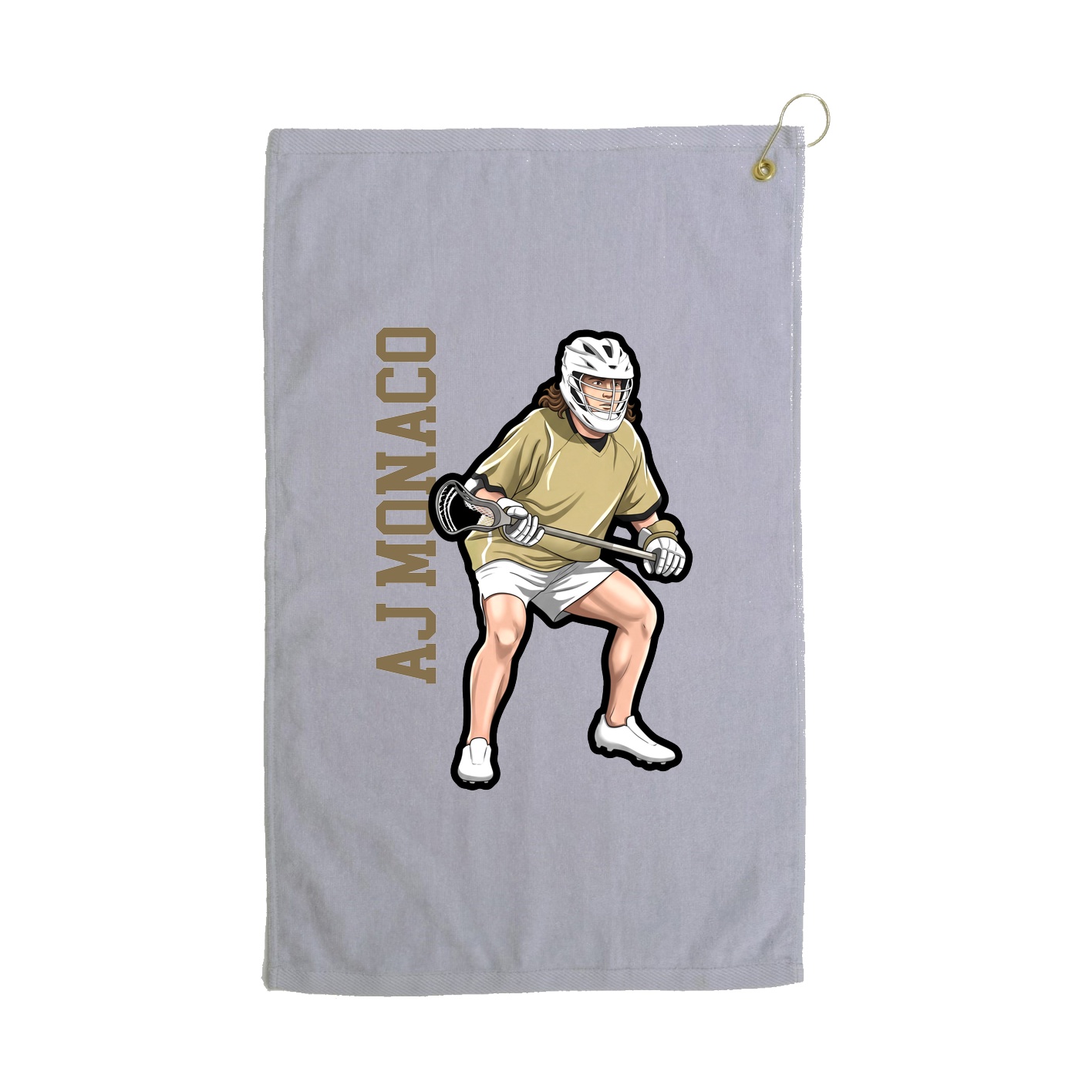 Golf Towel — Name Vertical in Grey