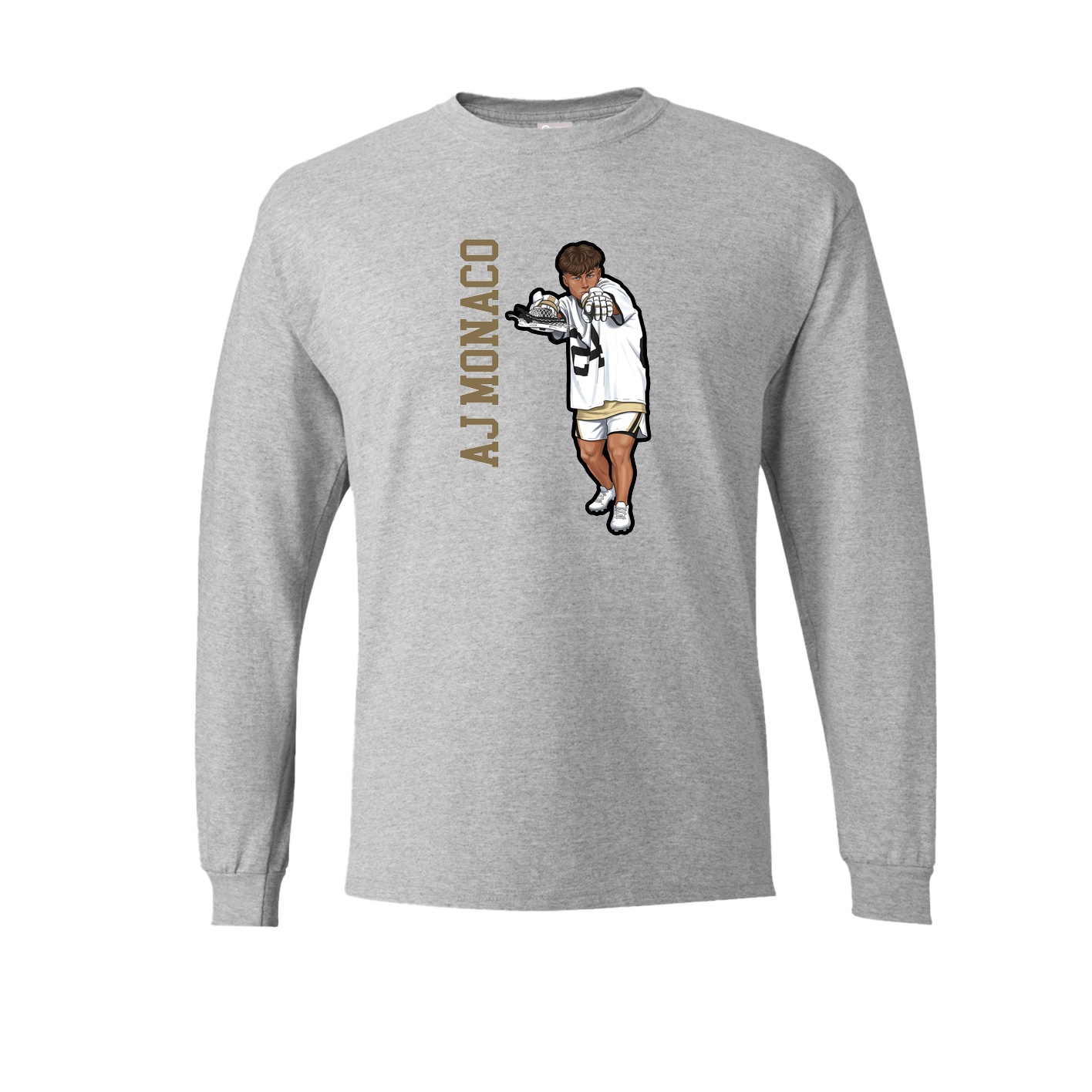 Long Sleeve Tee — Name Vertical in Grey