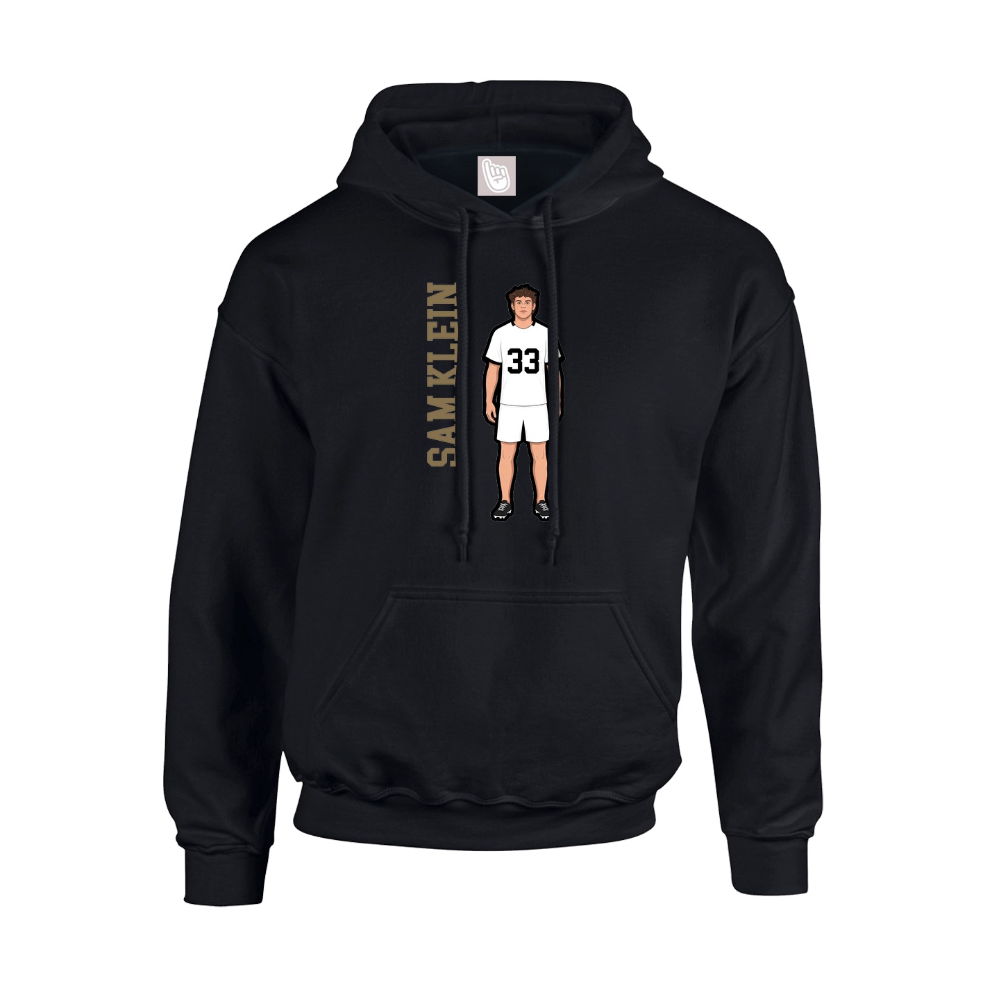 Youth Hoodie — Name Vertical in Black