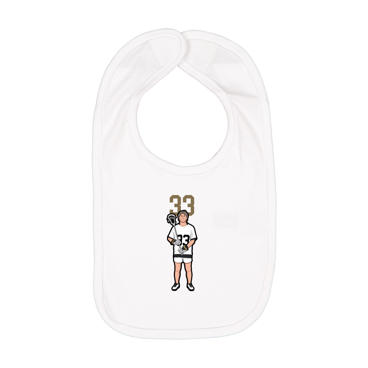 Infant Bib — Number Top in White