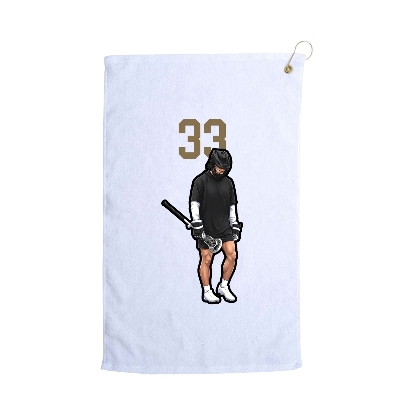 Golf Towel — Number Top in White