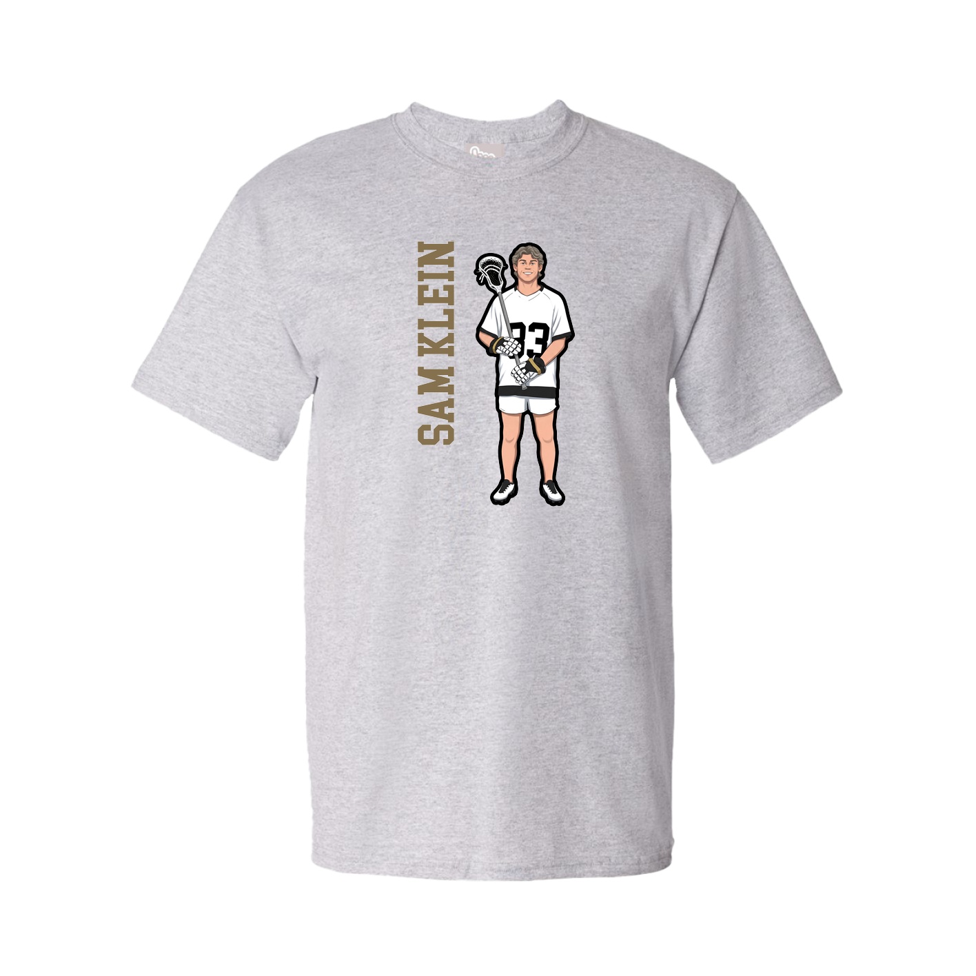 Tee — Name Vertical in Grey