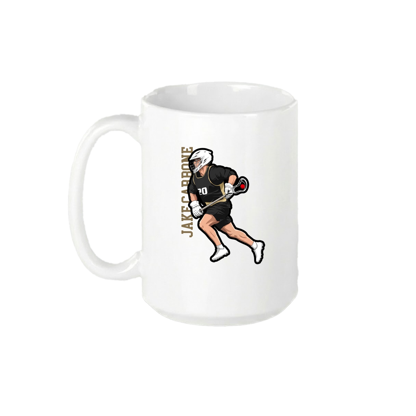 15oz Coffee Mug — Name Vertical in White