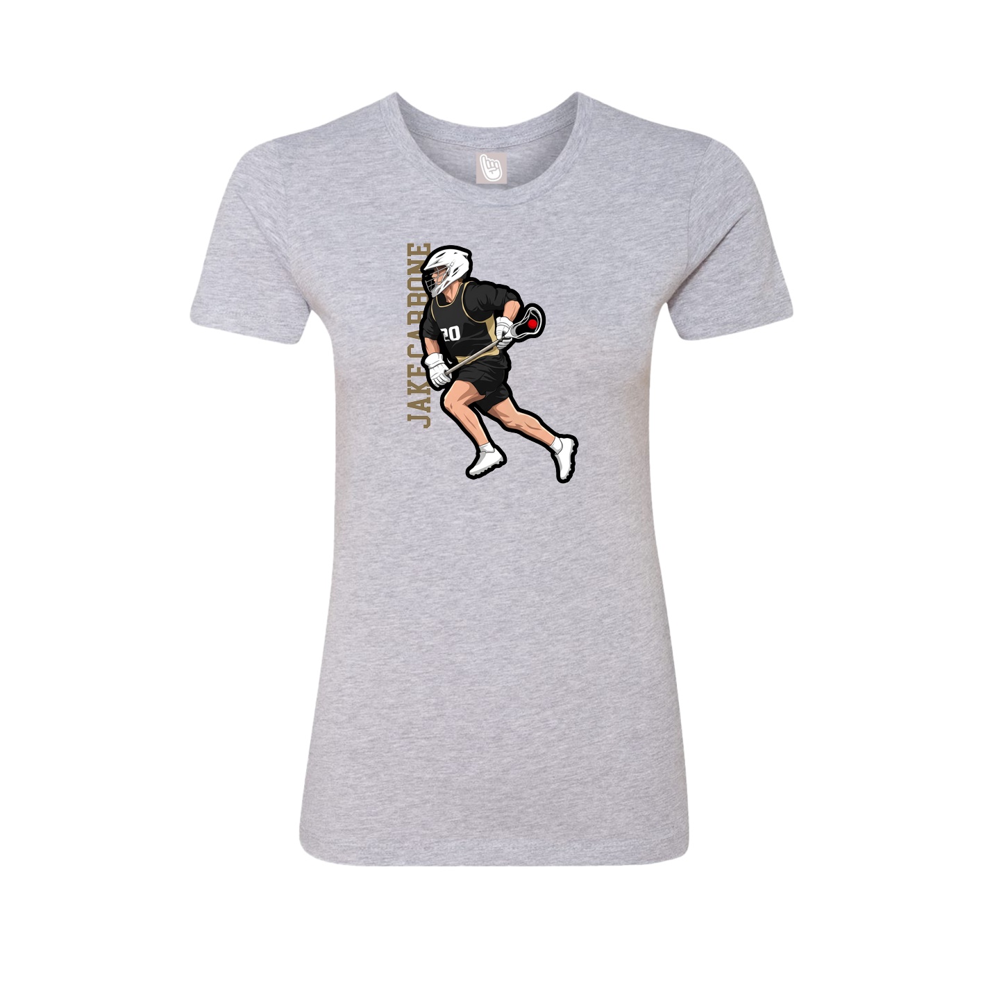 Womens Tee — Name Vertical in Grey