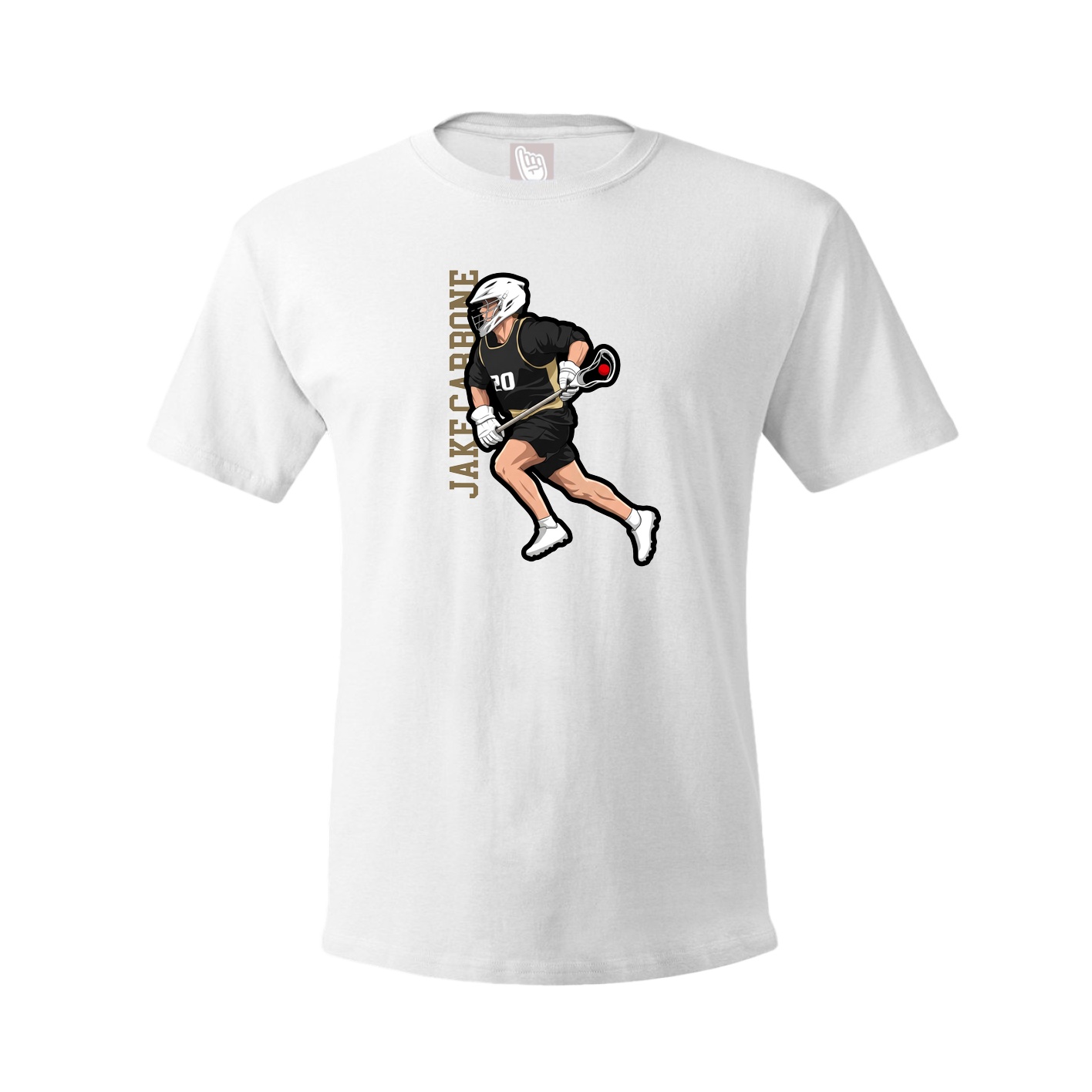 Youth Tee — Name Vertical in White