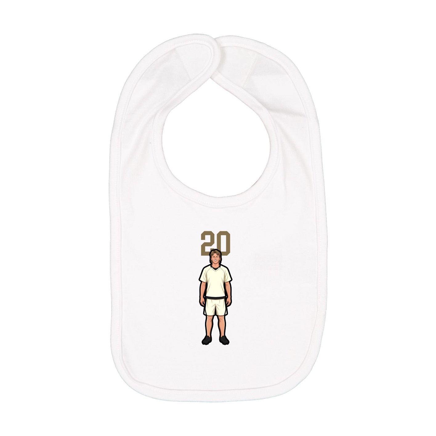 Infant Bib — Number Top in White