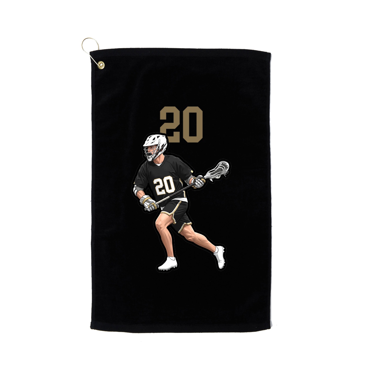 Golf Towel — Number Top in Black