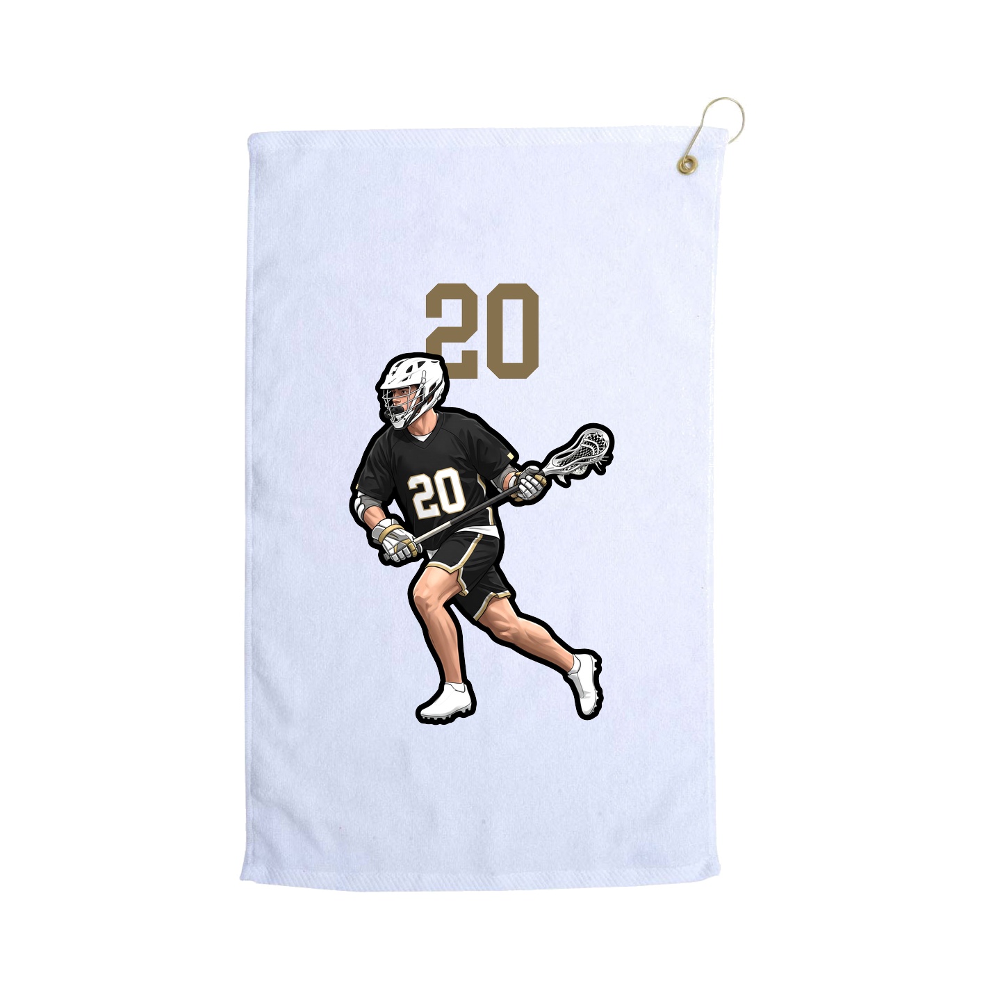 Golf Towel — Number Top in White