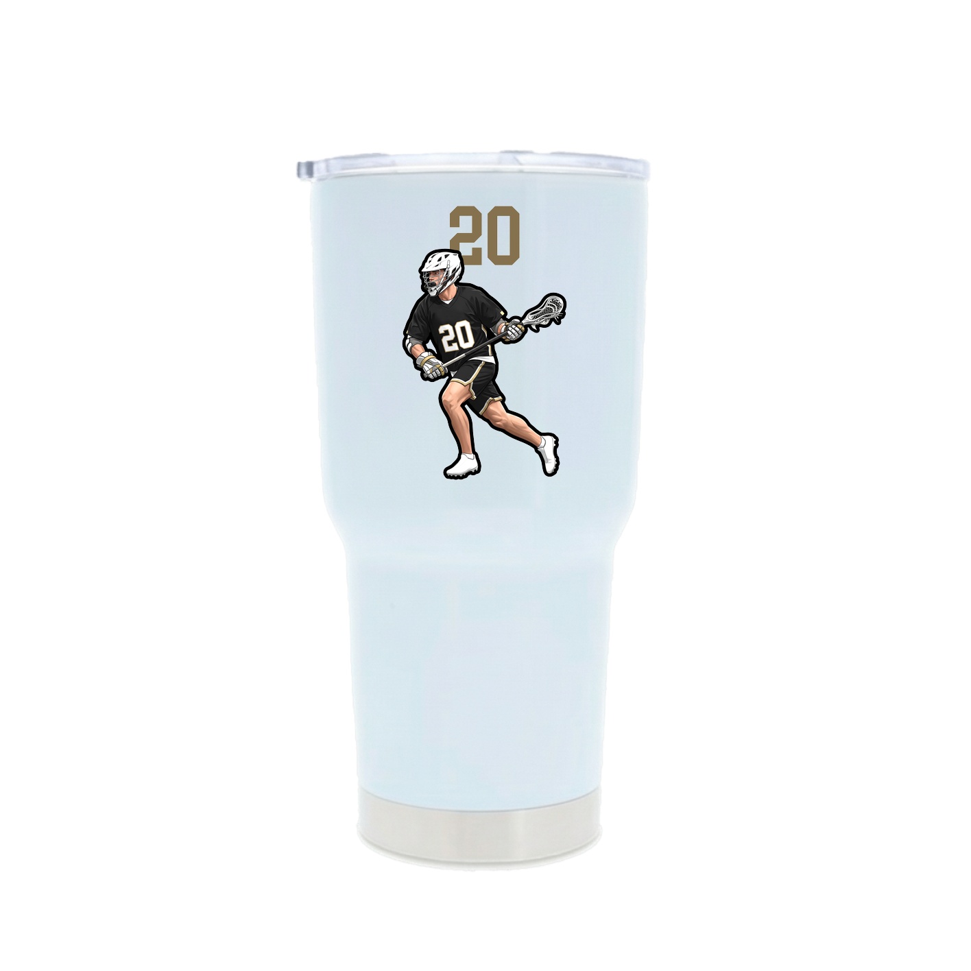 30oz Stainless Steel Tumbler — Number Top in White