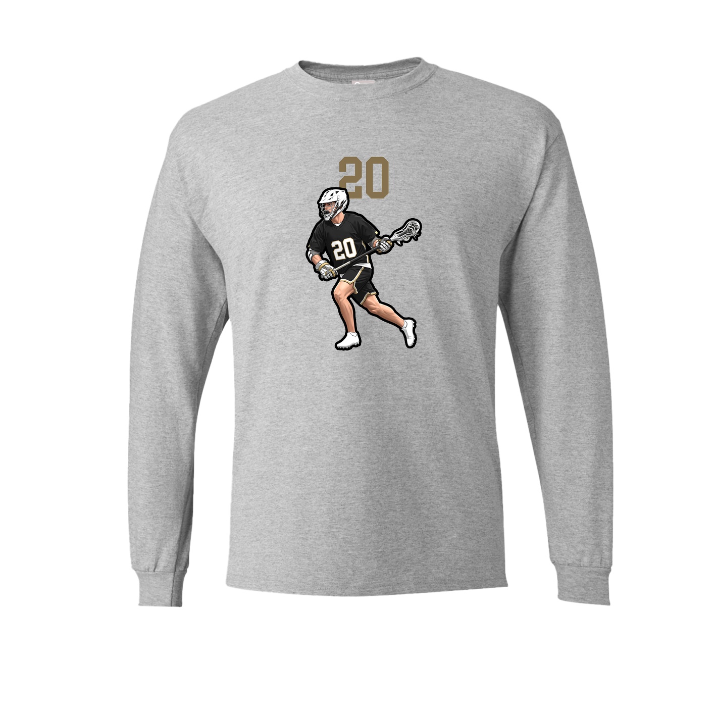 Long Sleeve Tee — Number Top in Grey