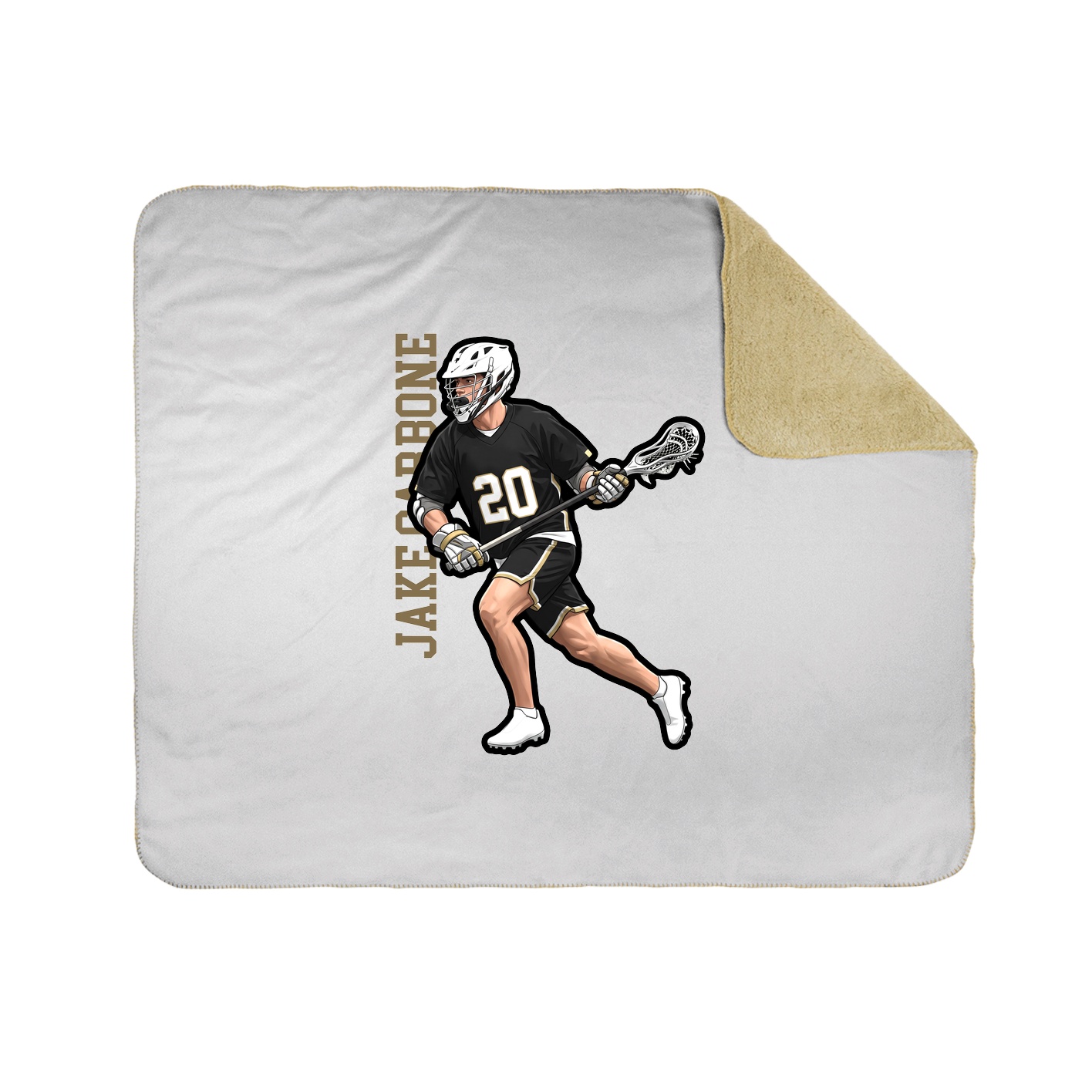 Throw Blanket — Name Vertical in White
